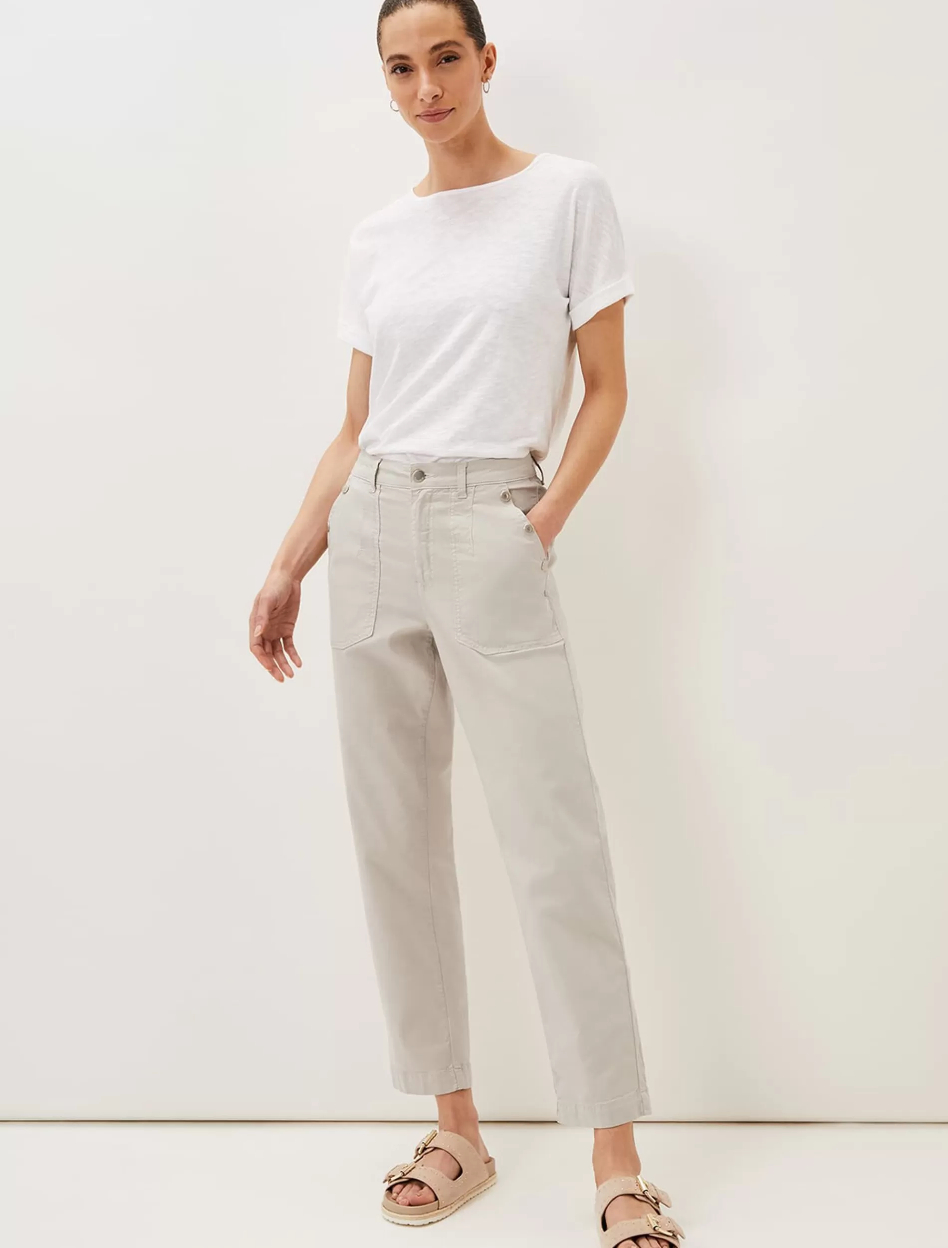 Phase Eight Sharon Chino Trousers Stone Outlet