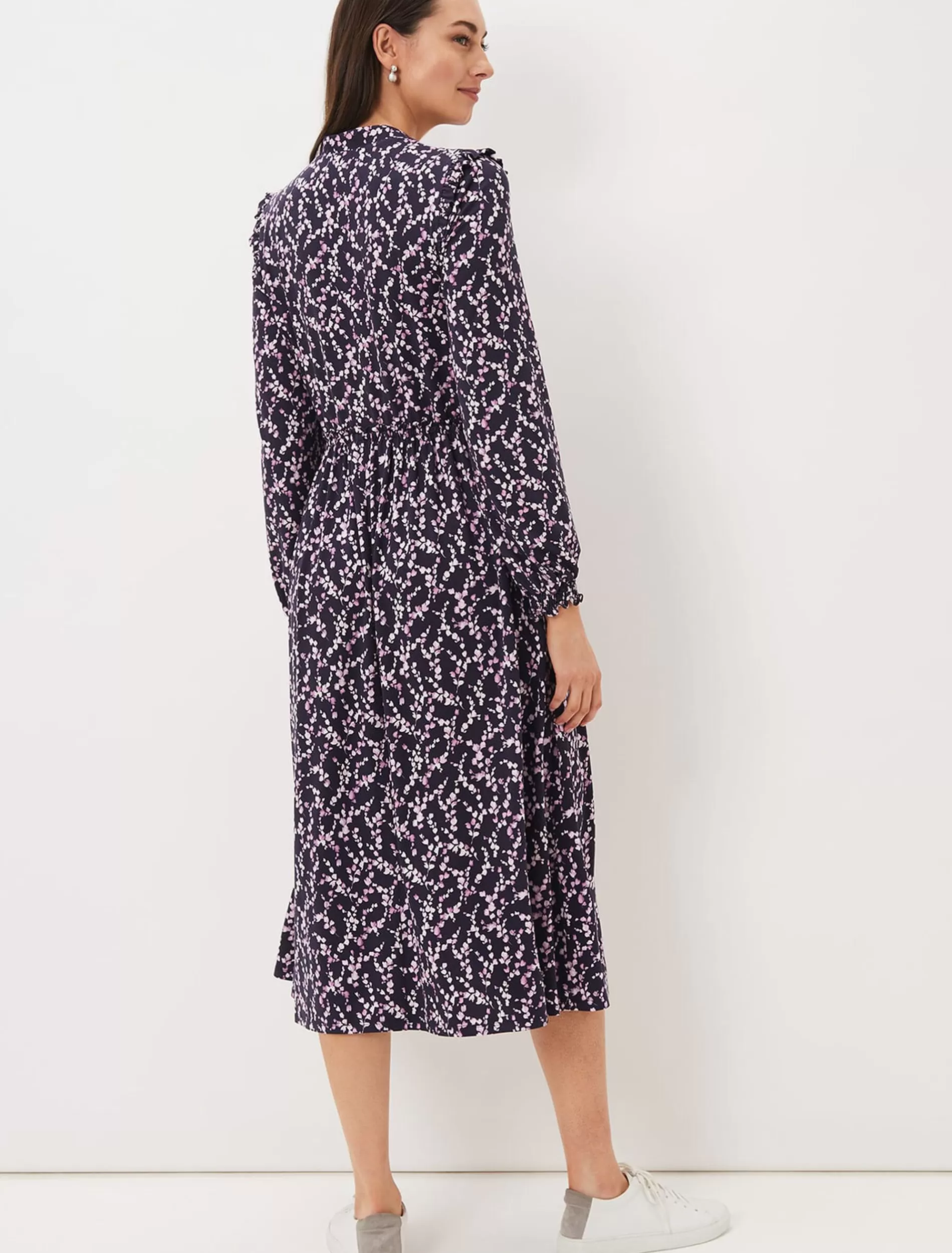 Phase Eight Shay Floral Midi Dress Purple/Pink Flash Sale