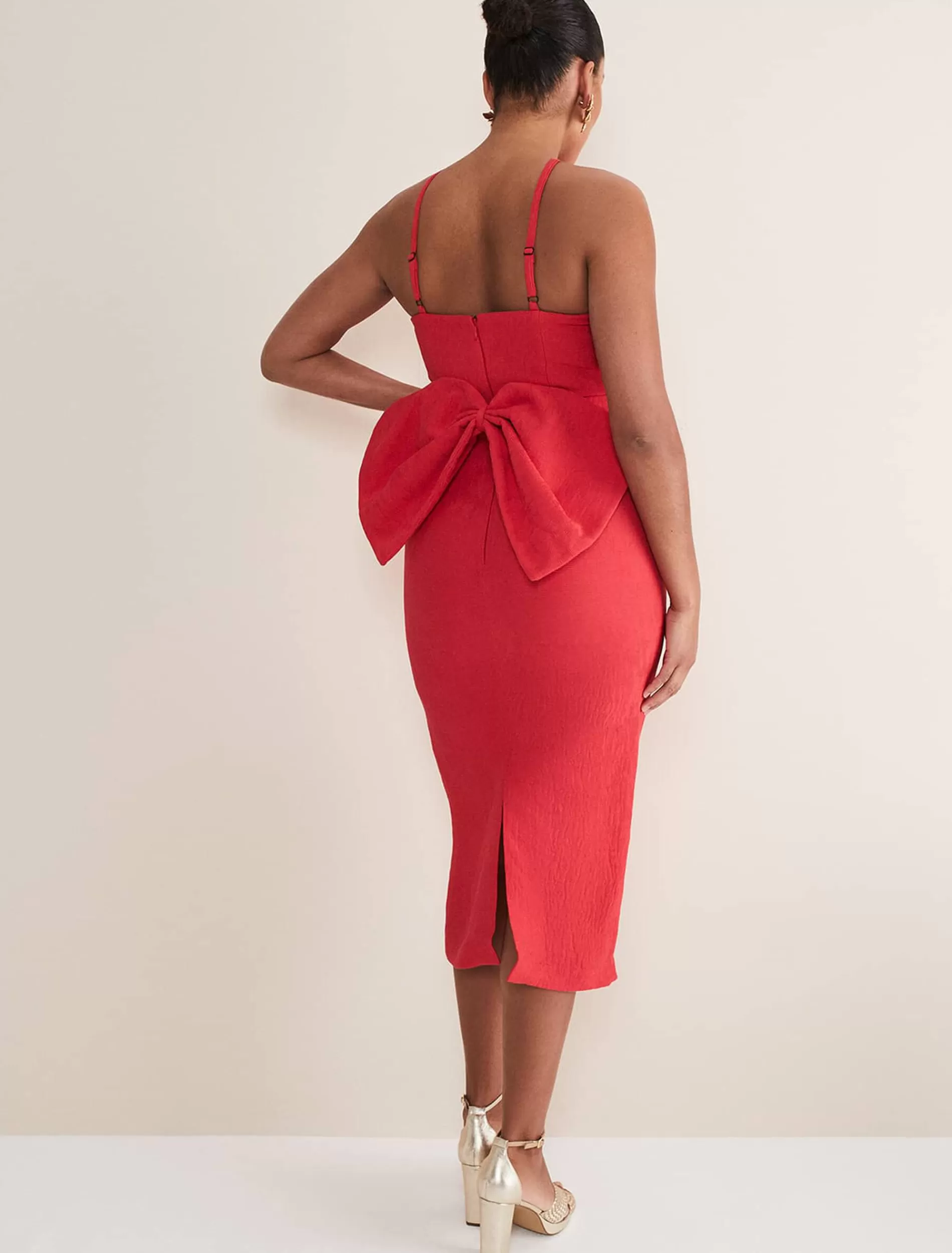 Phase Eight Sherani Bodycon Midi Dress Red Fashion