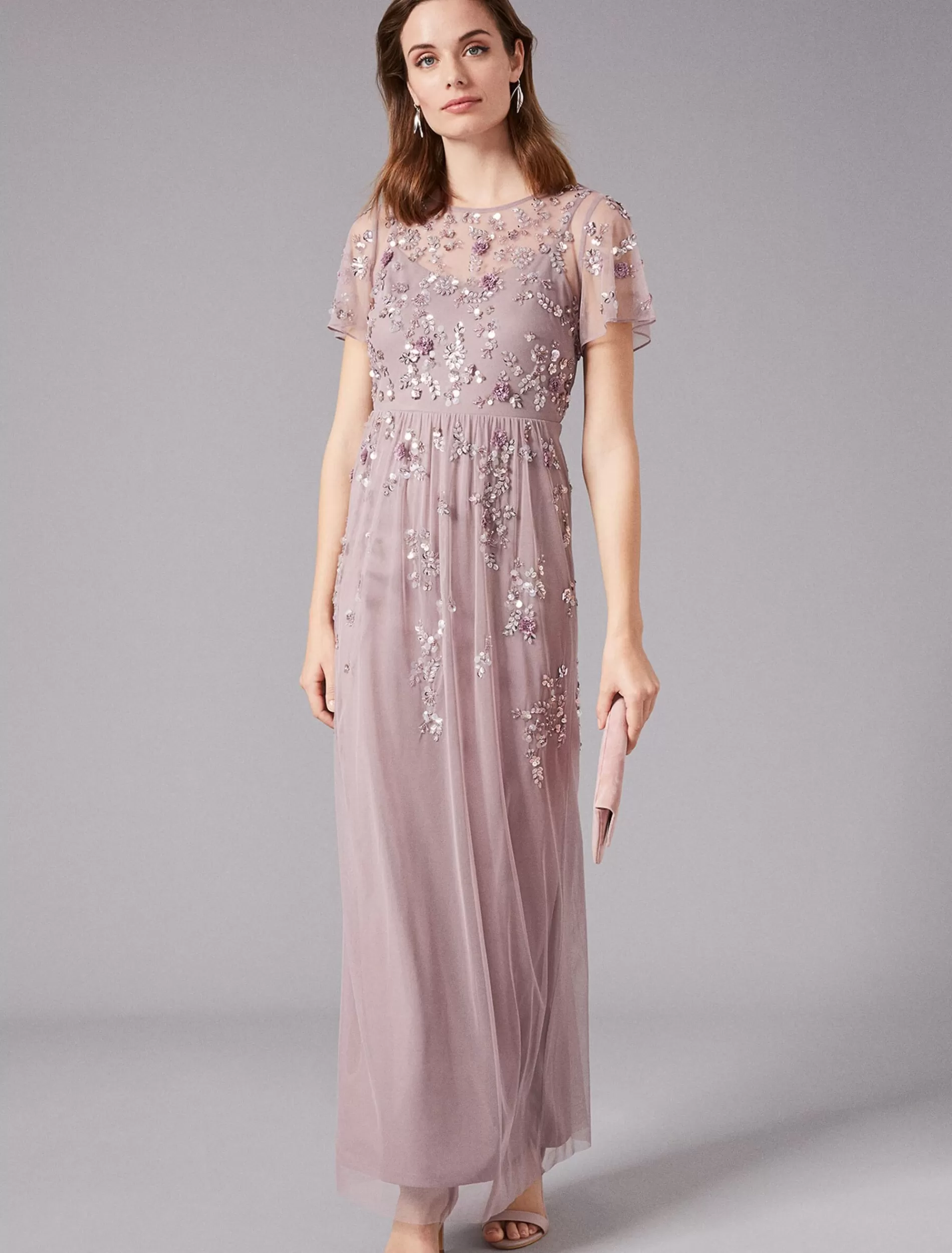 Phase Eight Shirin Embellished Maxi Dress Soft Lilac Discount