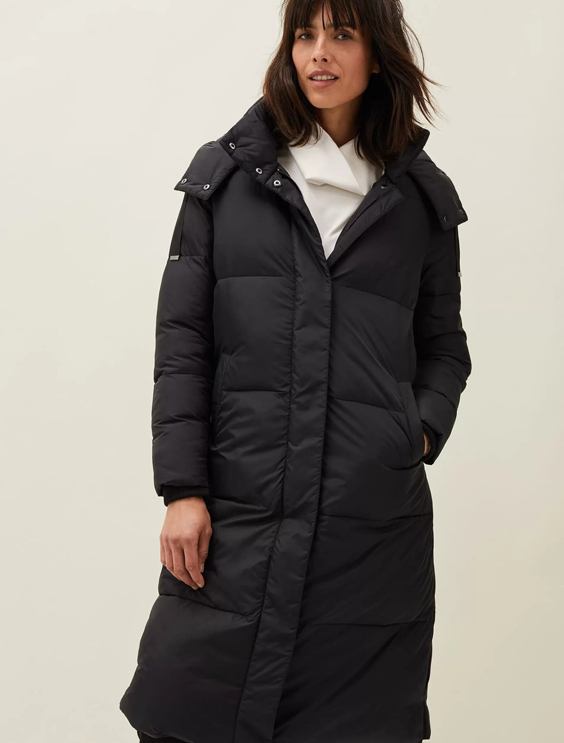 Phase Eight Shona Midi Quilted Puffer Coat Black Discount