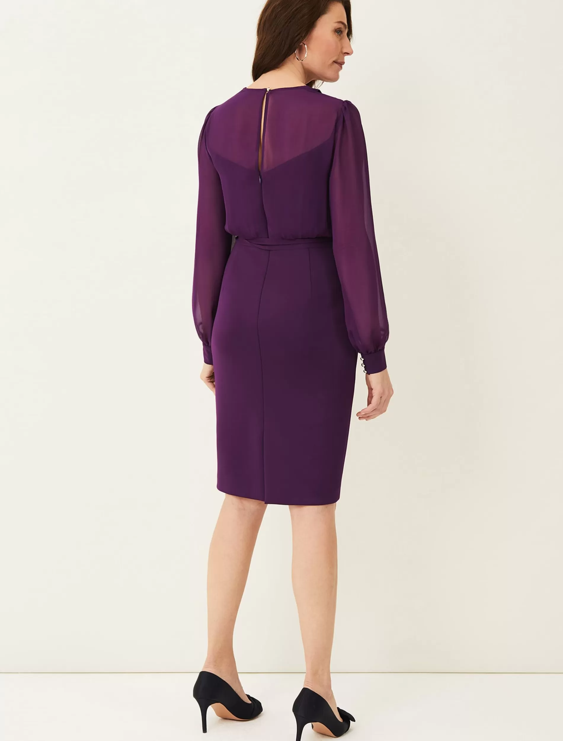 Phase Eight Sian Scuba Dress Violet New