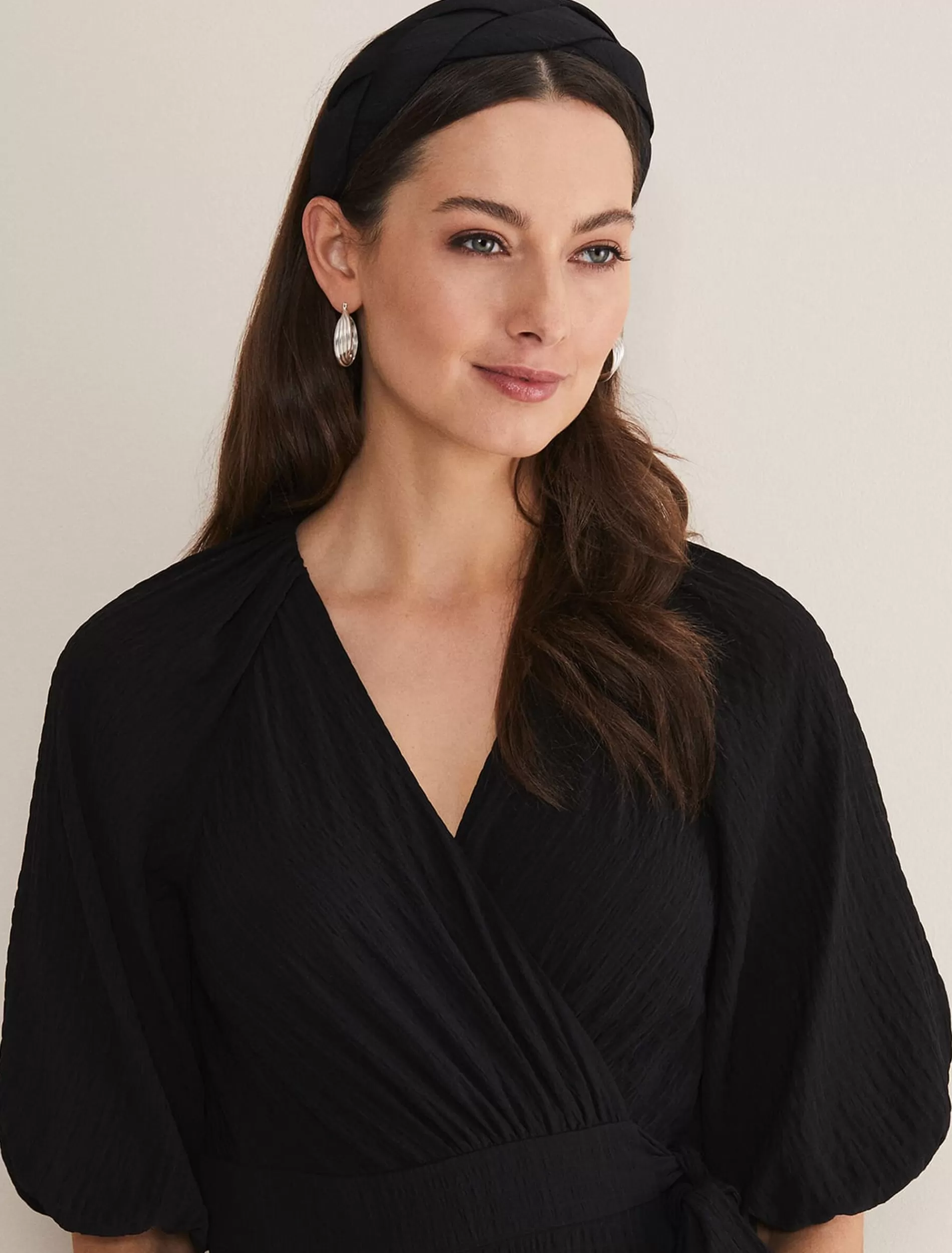 Phase Eight Silk Plaited Headband Black Sale