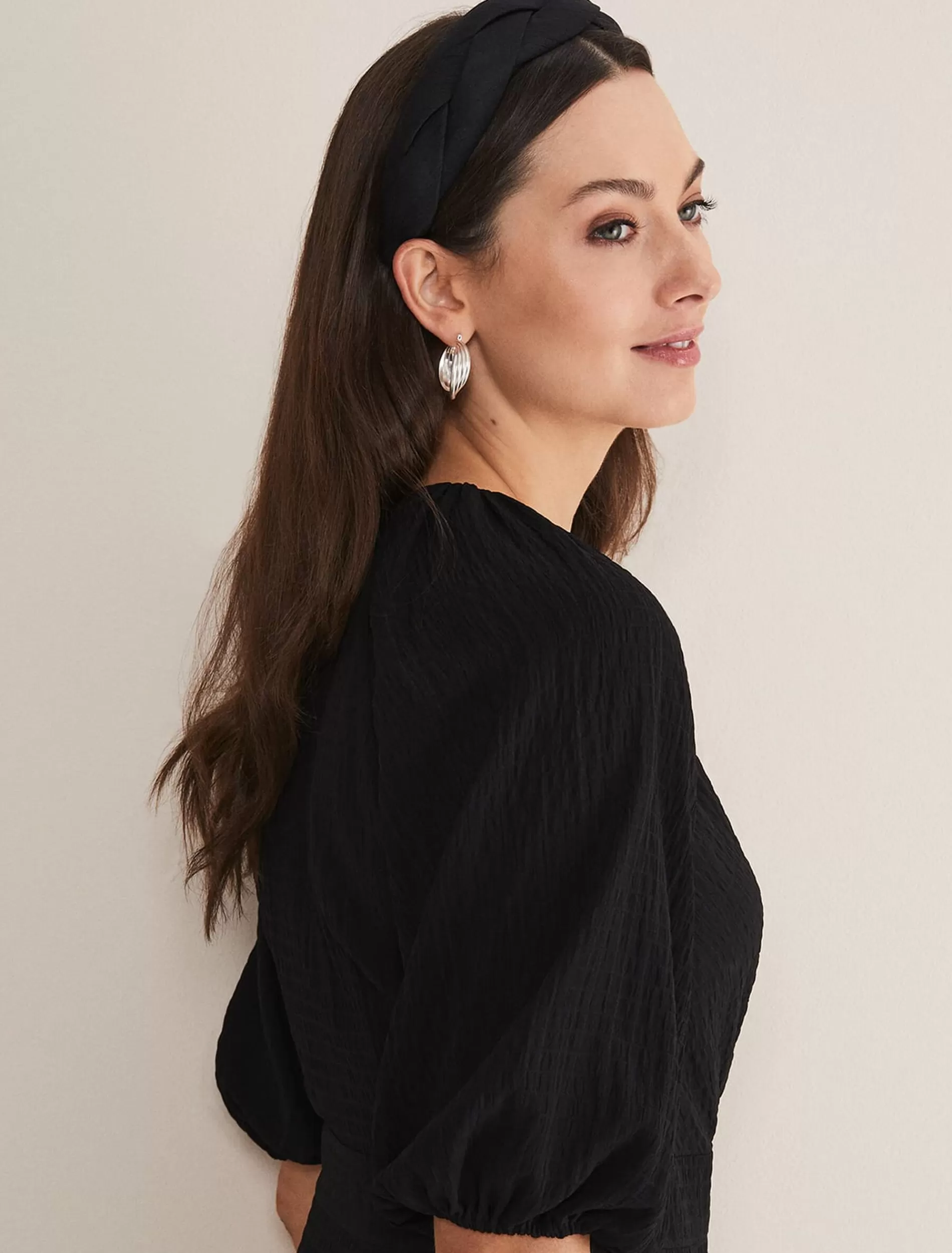 Phase Eight Silk Plaited Headband Black Sale