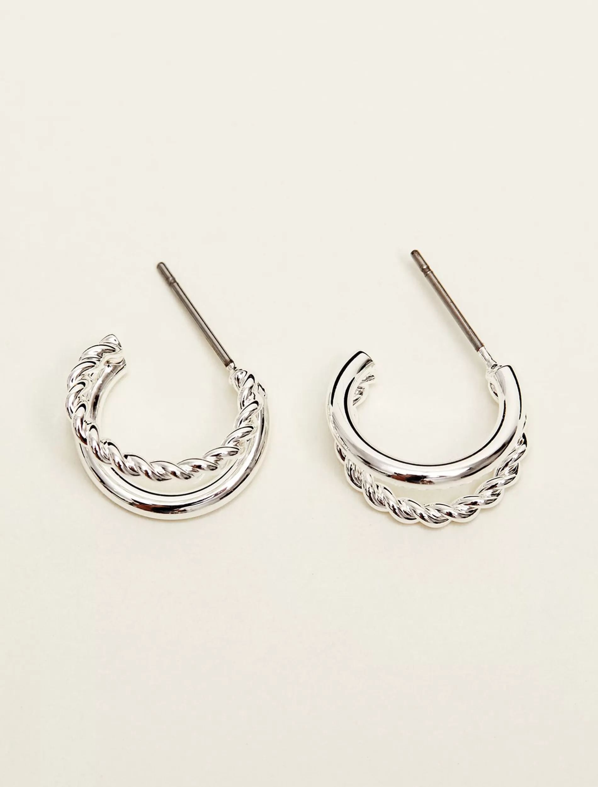 Phase Eight Silver Huggie Earrings Rose Gold Cheap