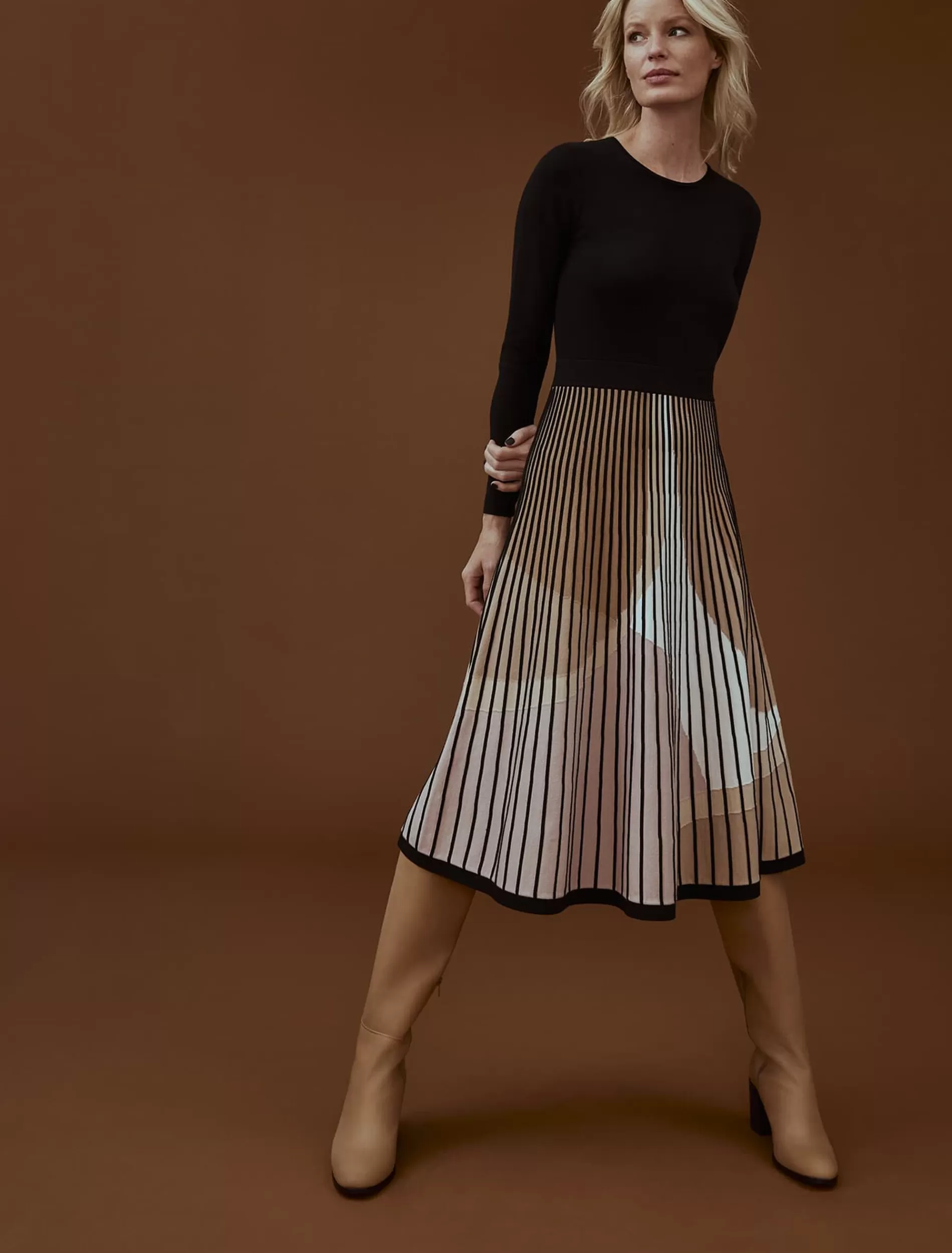 Phase Eight Silvia Fit And Flare Dress Multi-Coloured Hot