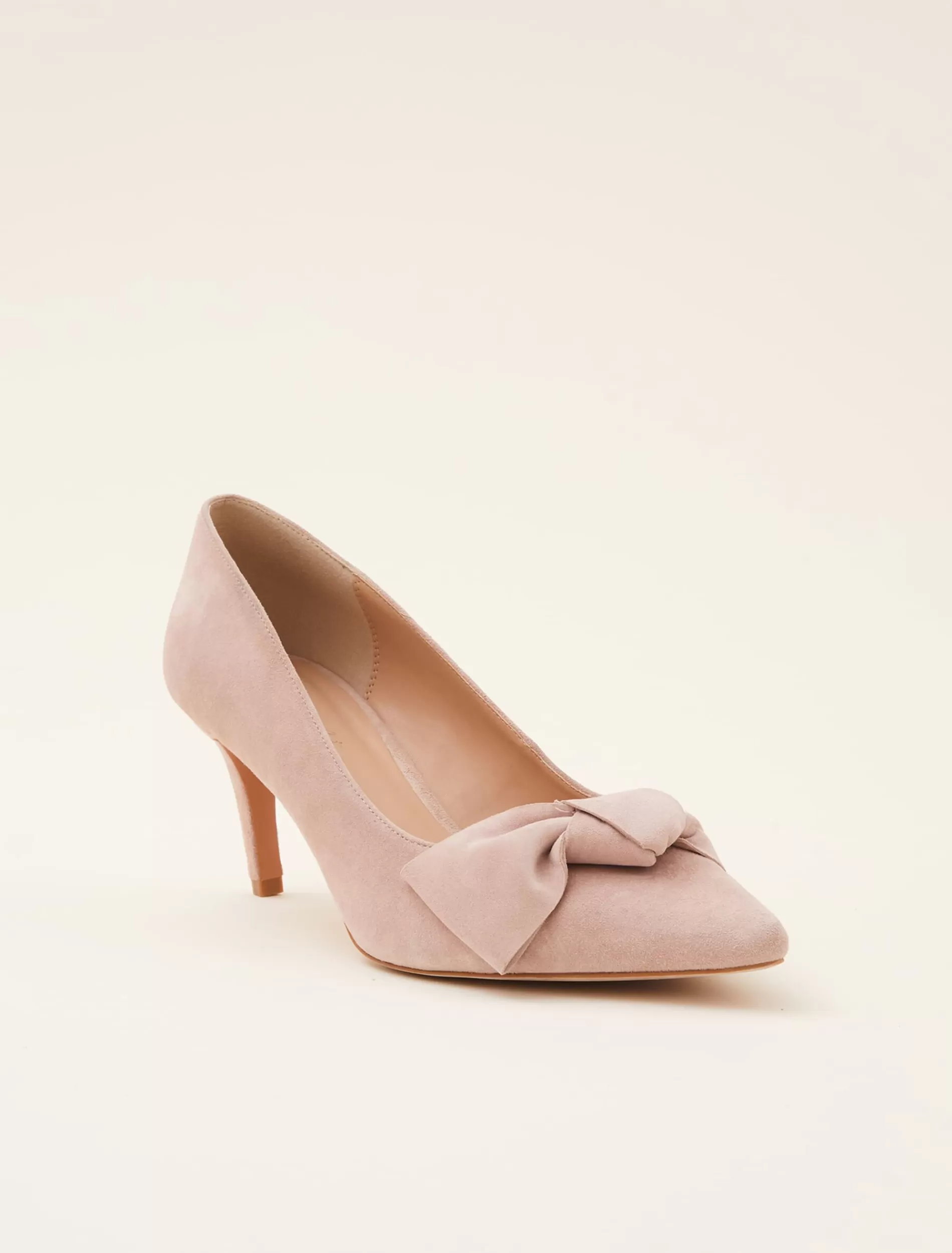 Phase Eight Sim Suede Bow Court Shoe Taupe Cheap