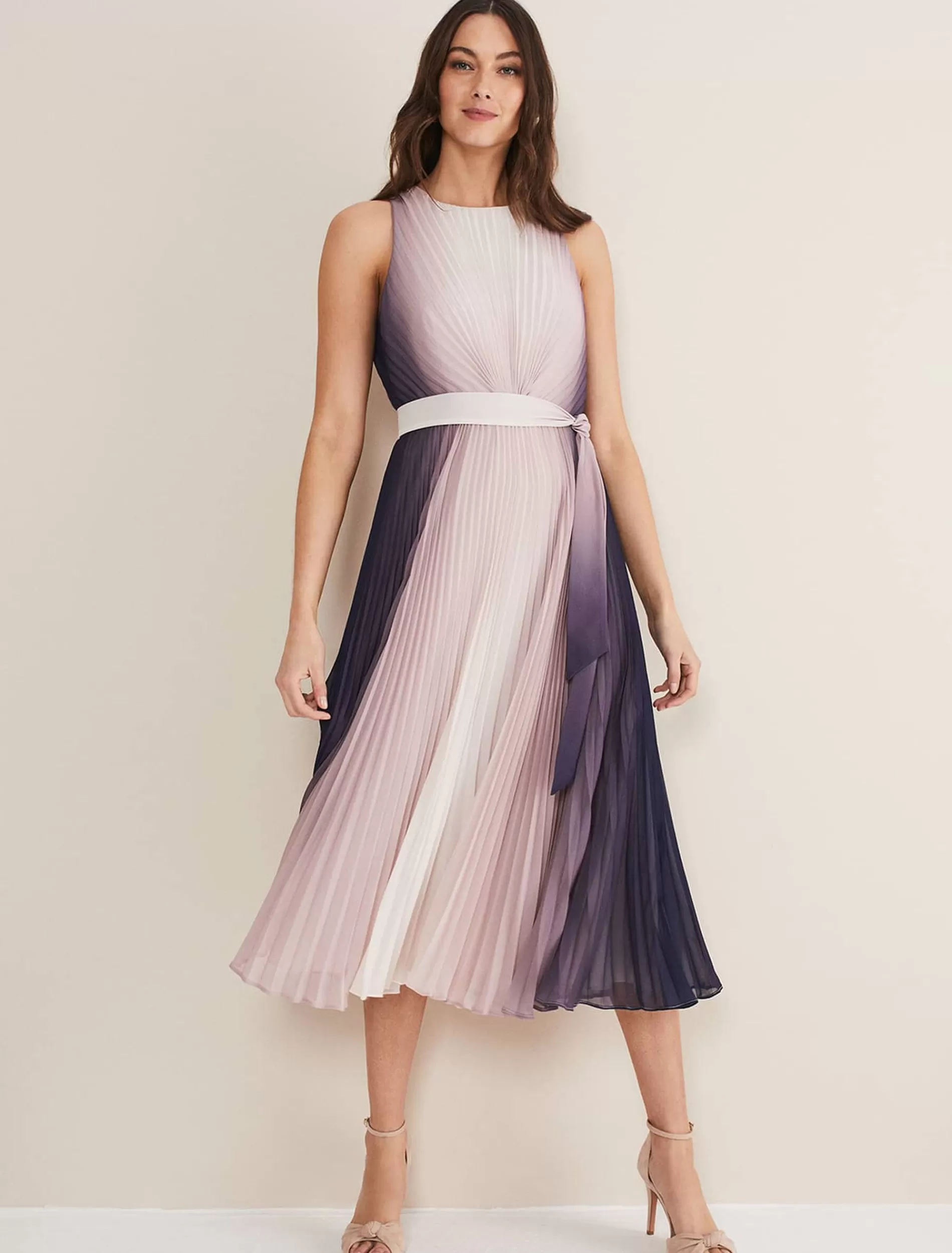 Phase Eight Simara Ombre Dress Latte/Navy Discount