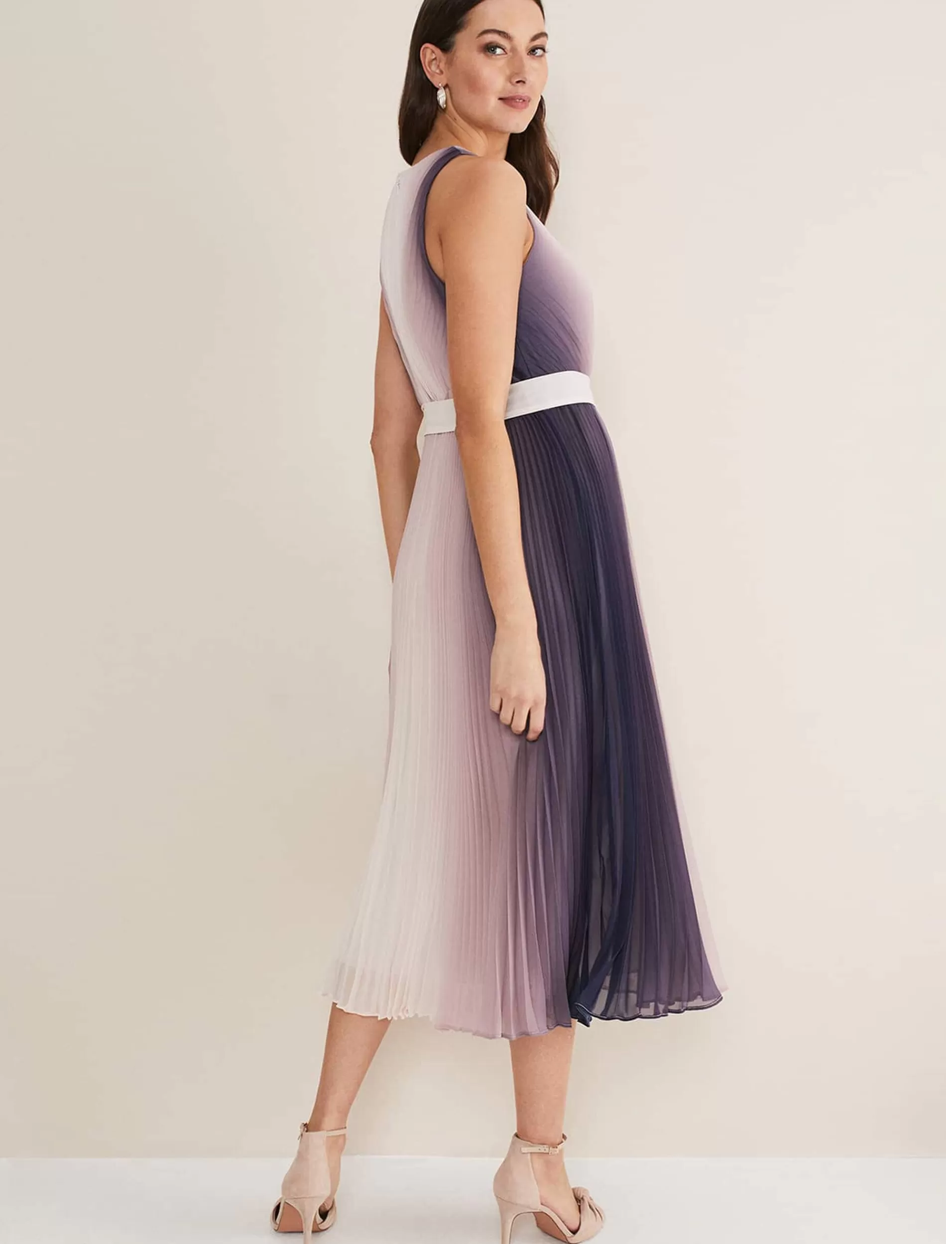 Phase Eight Simara Ombre Dress Latte/Navy Discount