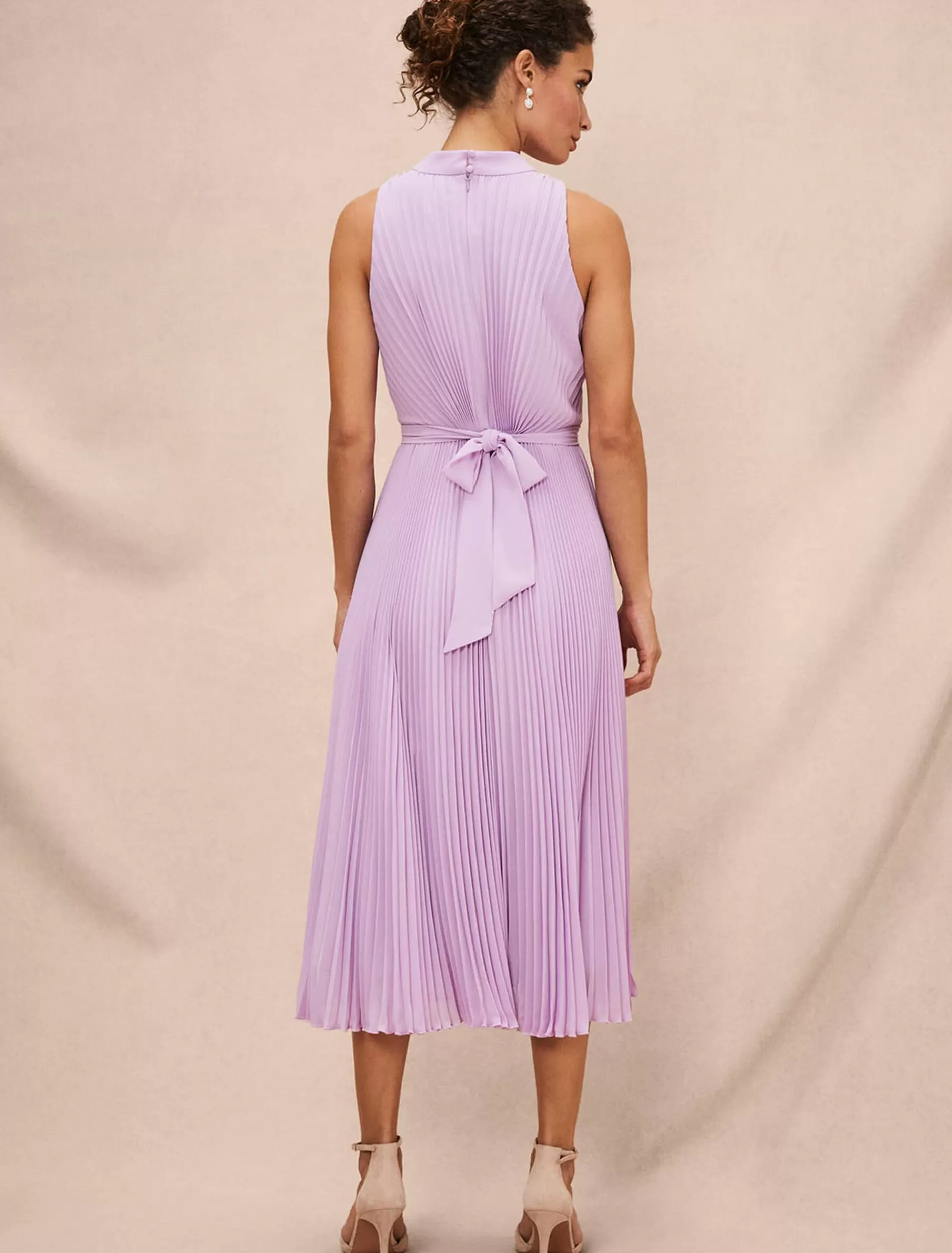 Phase Eight Simara Pleated Midi Dress Crocus Outlet