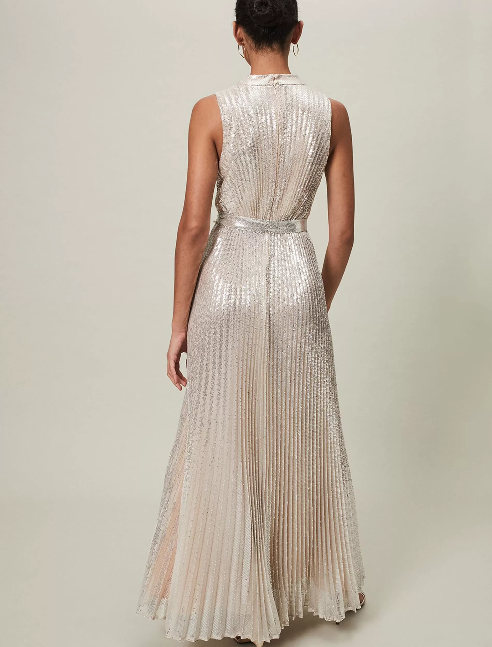 Phase Eight Simara Sequin Maxi Soft Gold Online
