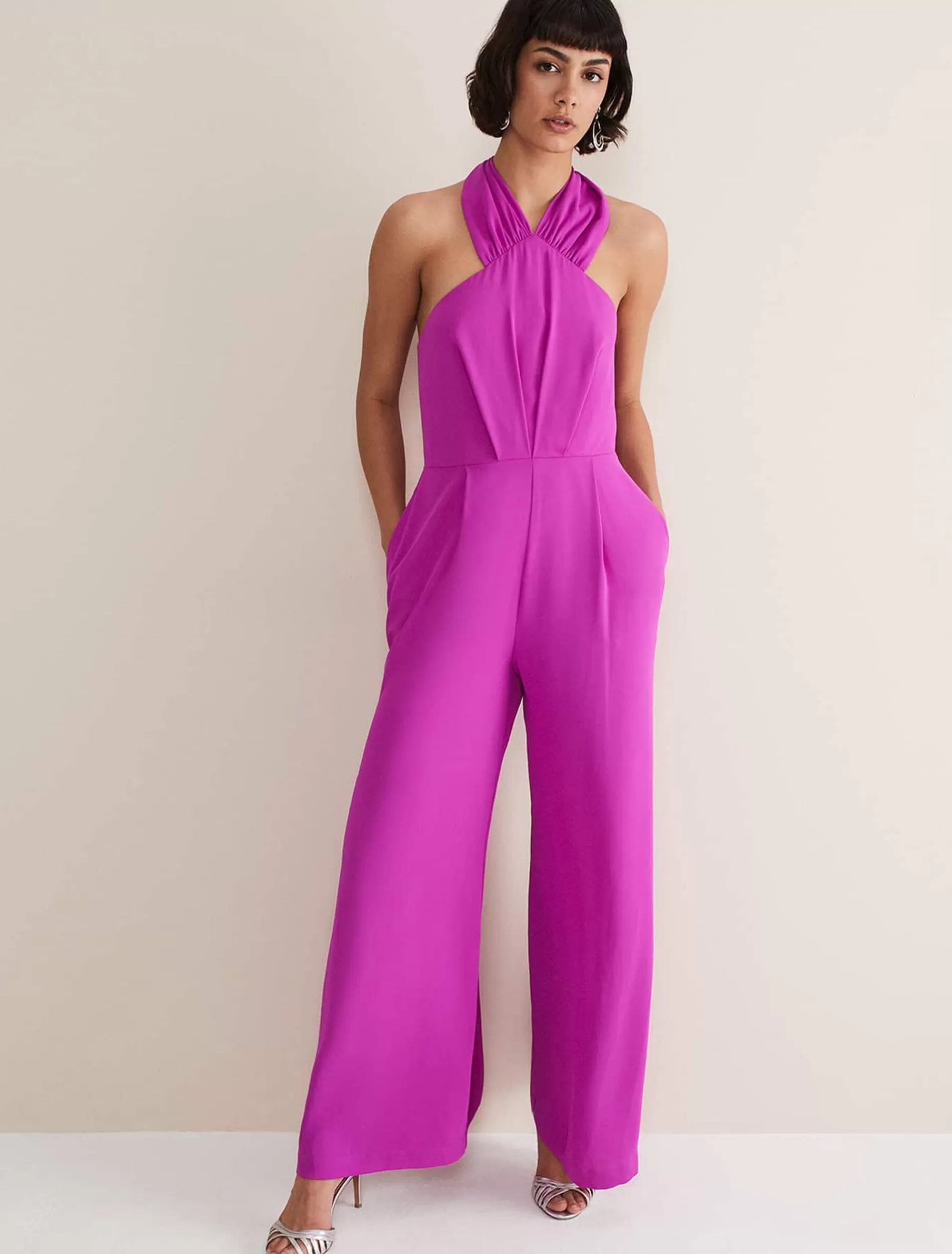 Phase Eight Simone Wide Leg Jumpsuit Fuschia Sale