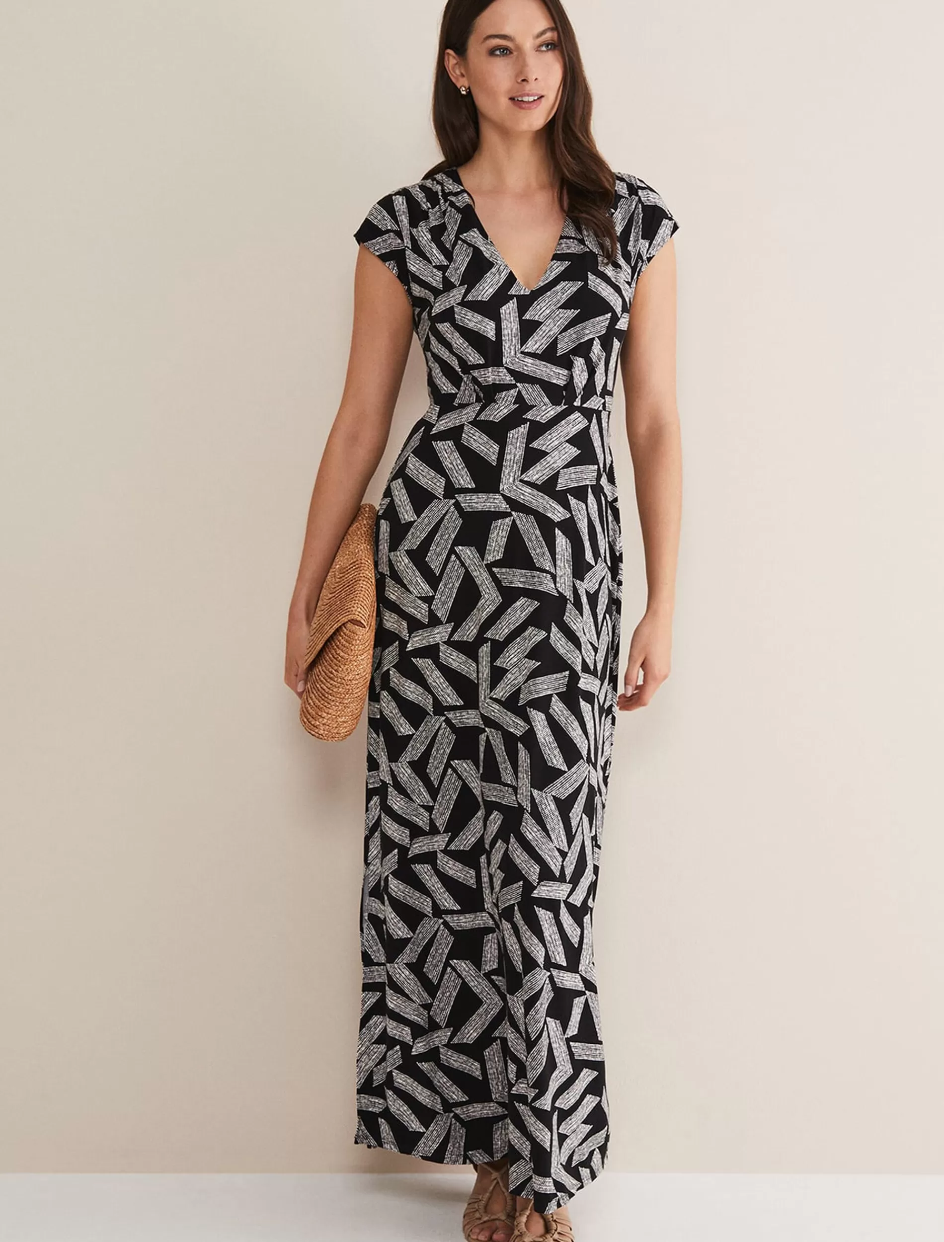 Phase Eight Siobhan Abstract Maxi Dress Black/White Cheap