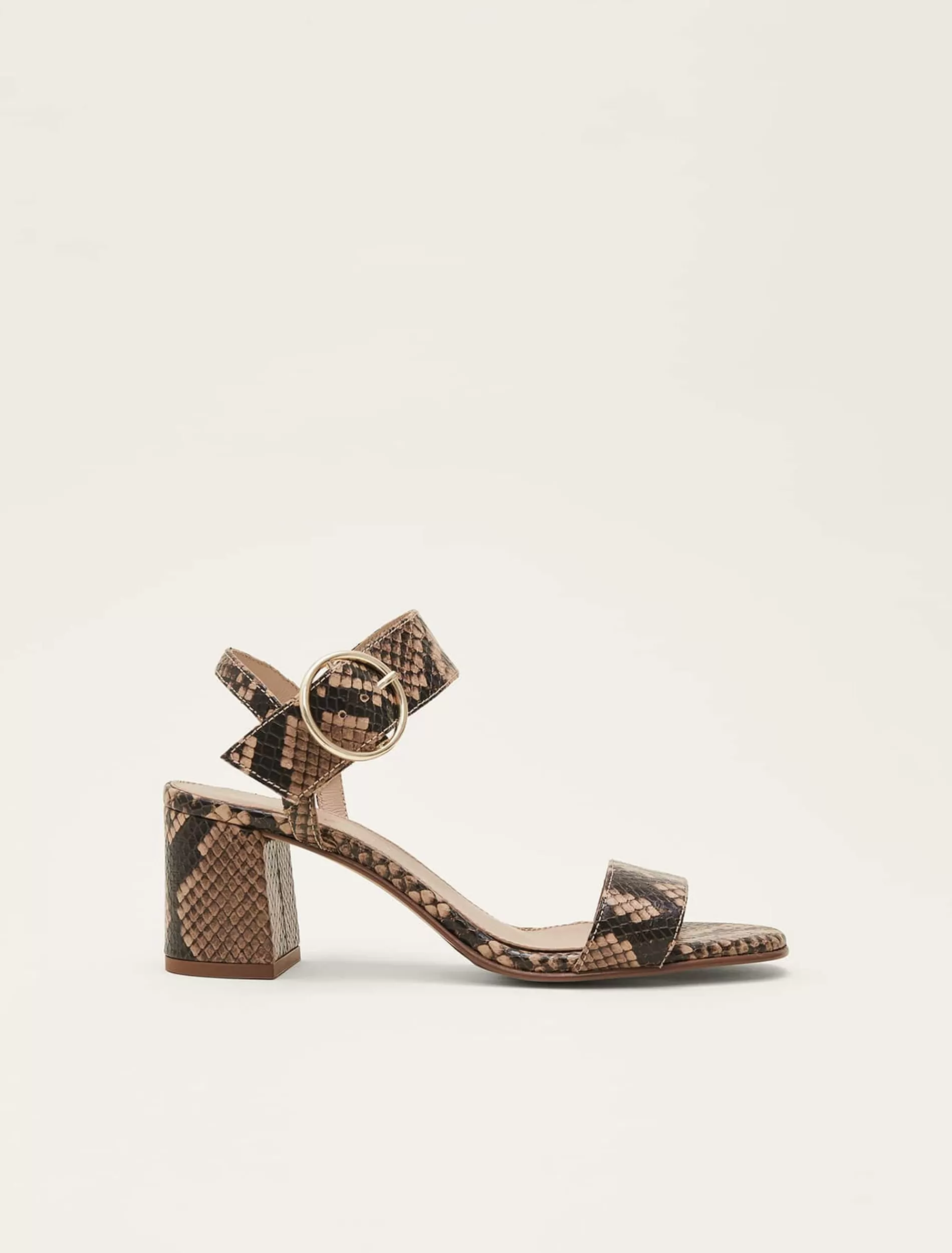Phase Eight Skin Leather Buckle Sandals Snake Clearance
