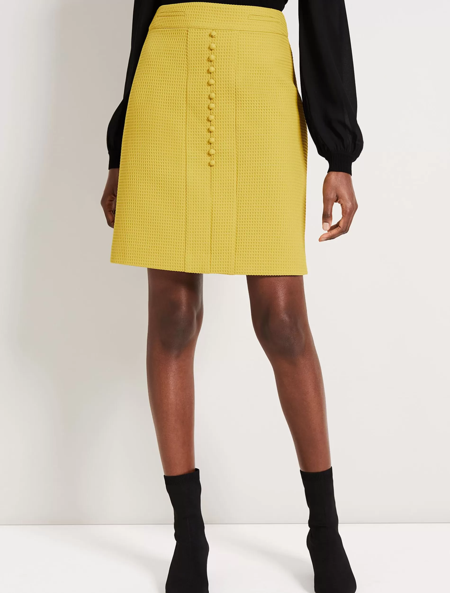 Phase Eight Skye Textured Skirt Mustard Outlet