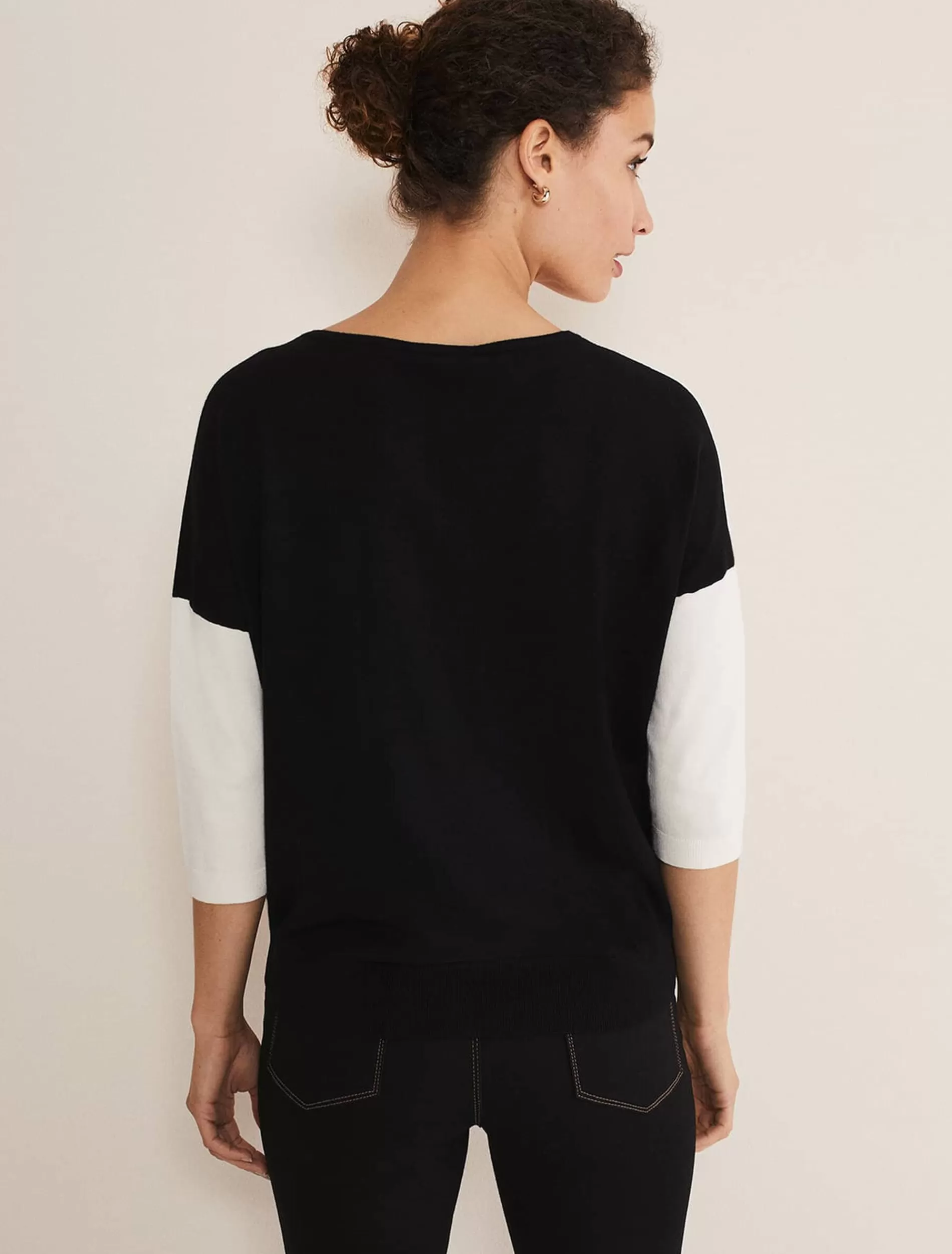 Phase Eight Skylar Colourblock Knit Black/Ivory Online