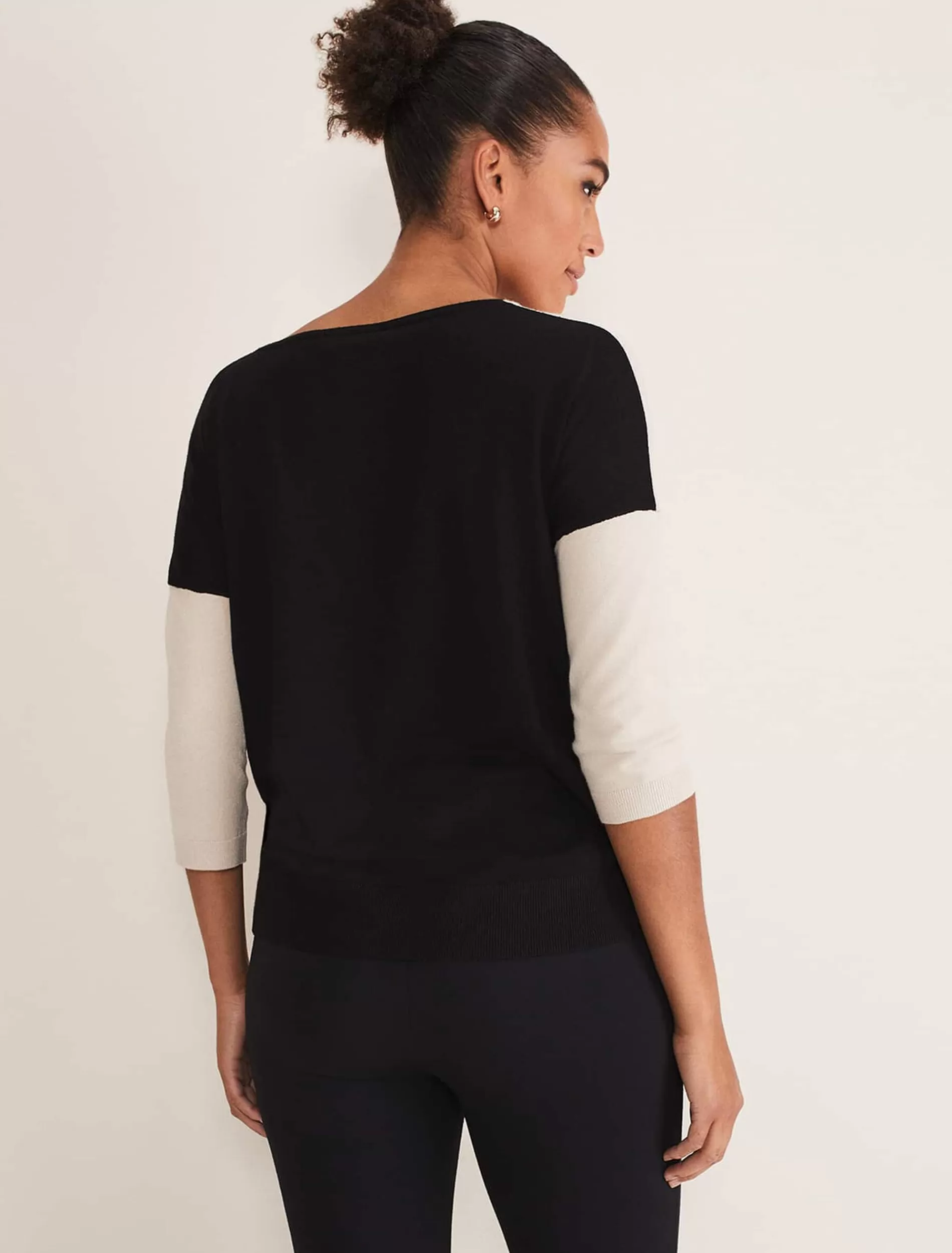 Phase Eight Skylar Colourblock Knit Black/Stone Online