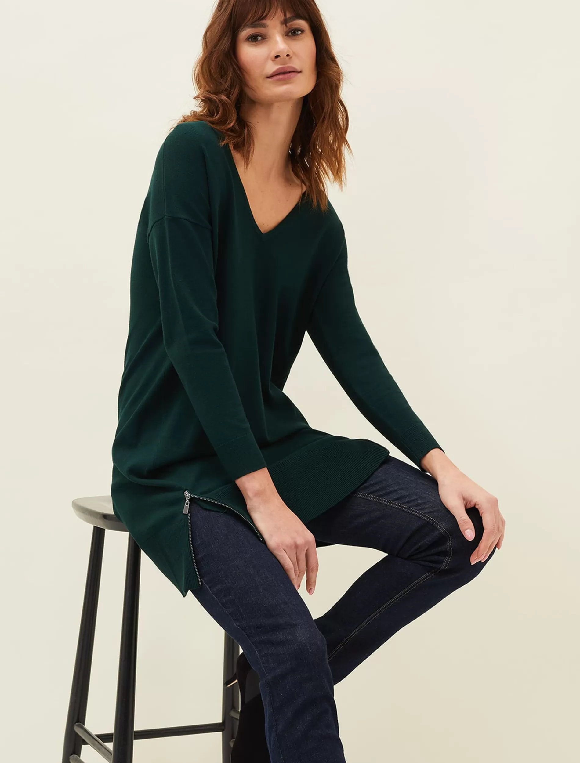 Phase Eight Skylar Knitted Tunic Dress Forest New