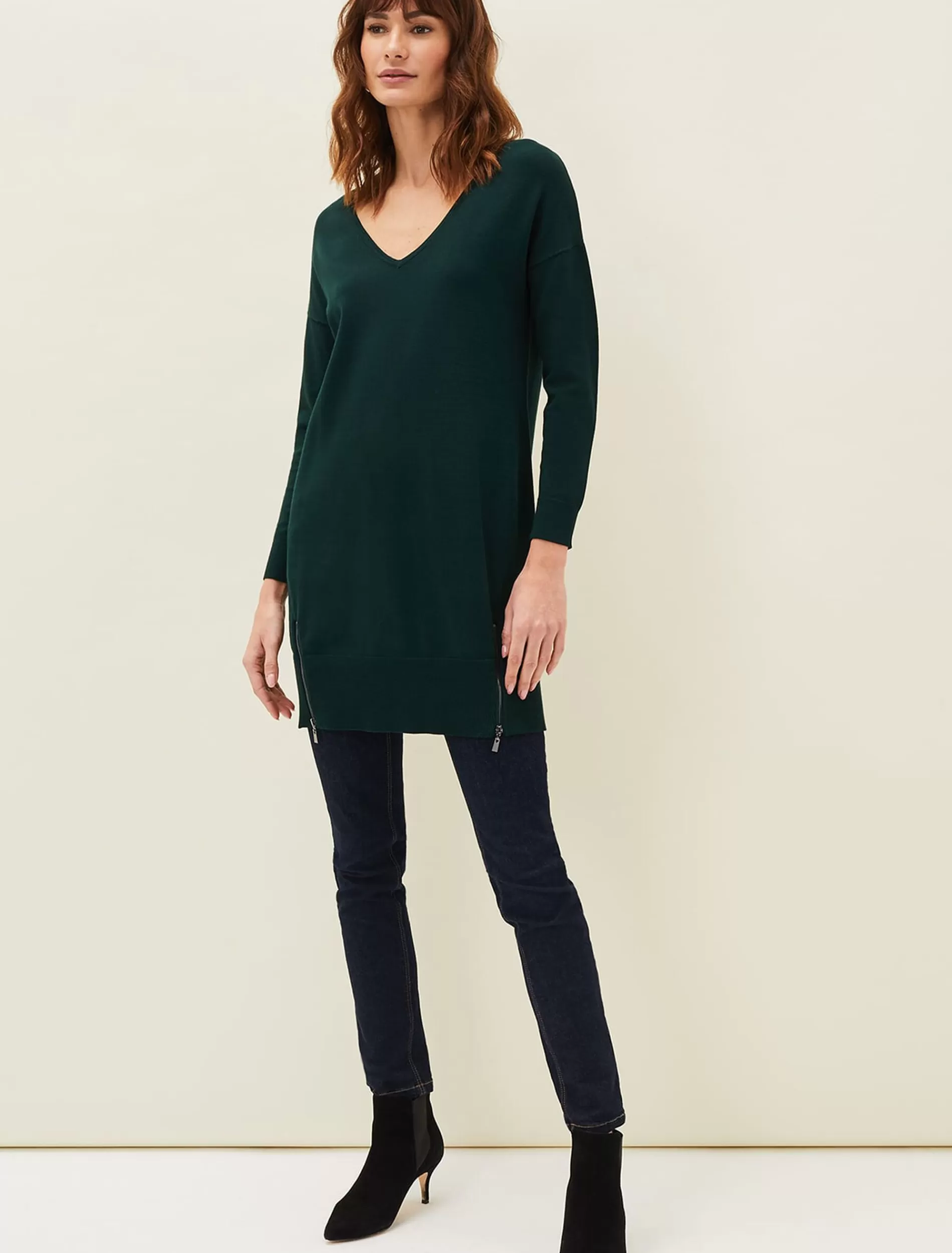 Phase Eight Skylar Knitted Tunic Dress Forest New