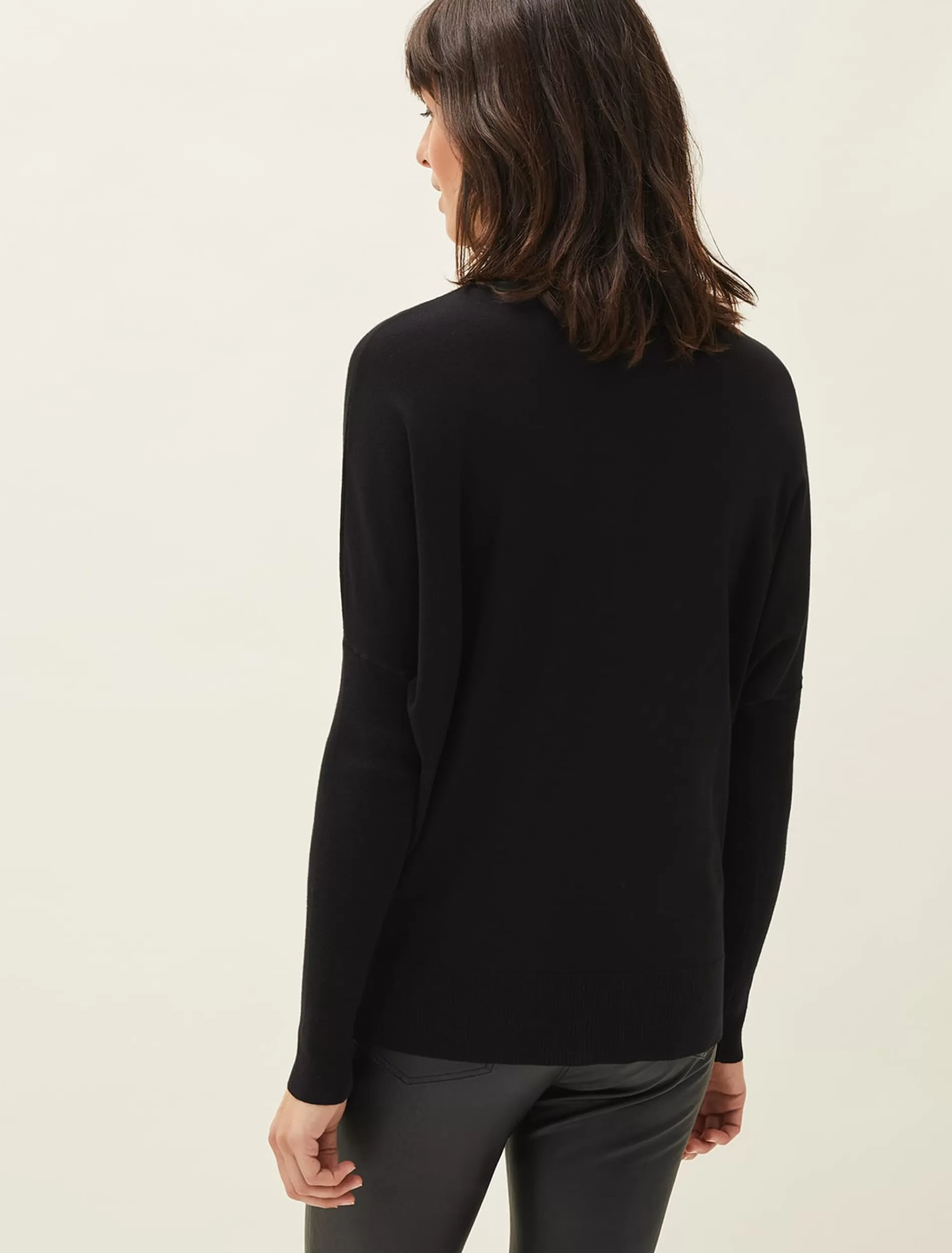 Phase Eight Skylar Roll Neck Zip Hem Jumper Black Cheap