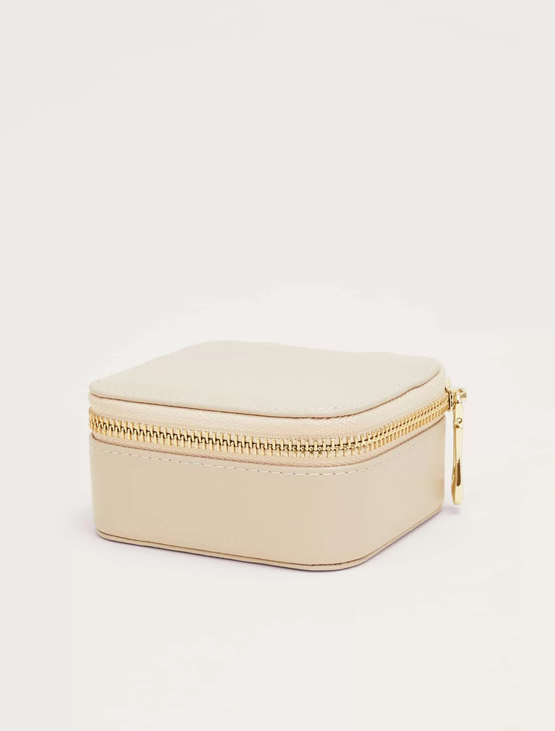Phase Eight Small Leather Jewellery Box Cream Clearance