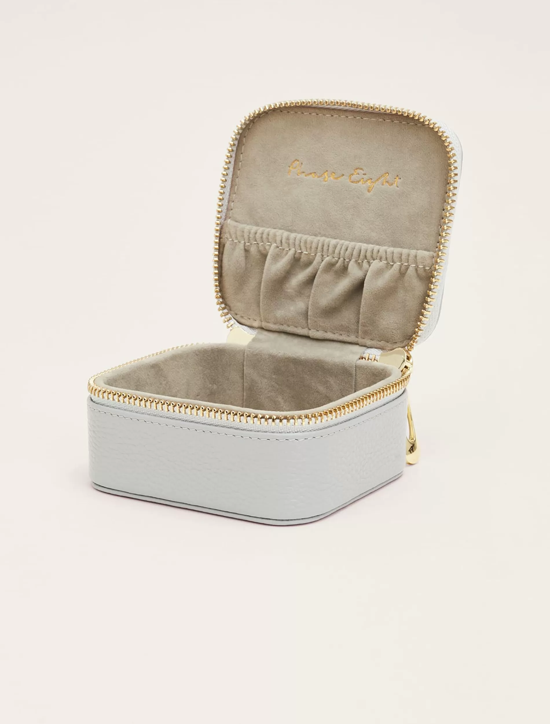 Phase Eight Small Leather Jewellery Box Grey Shop