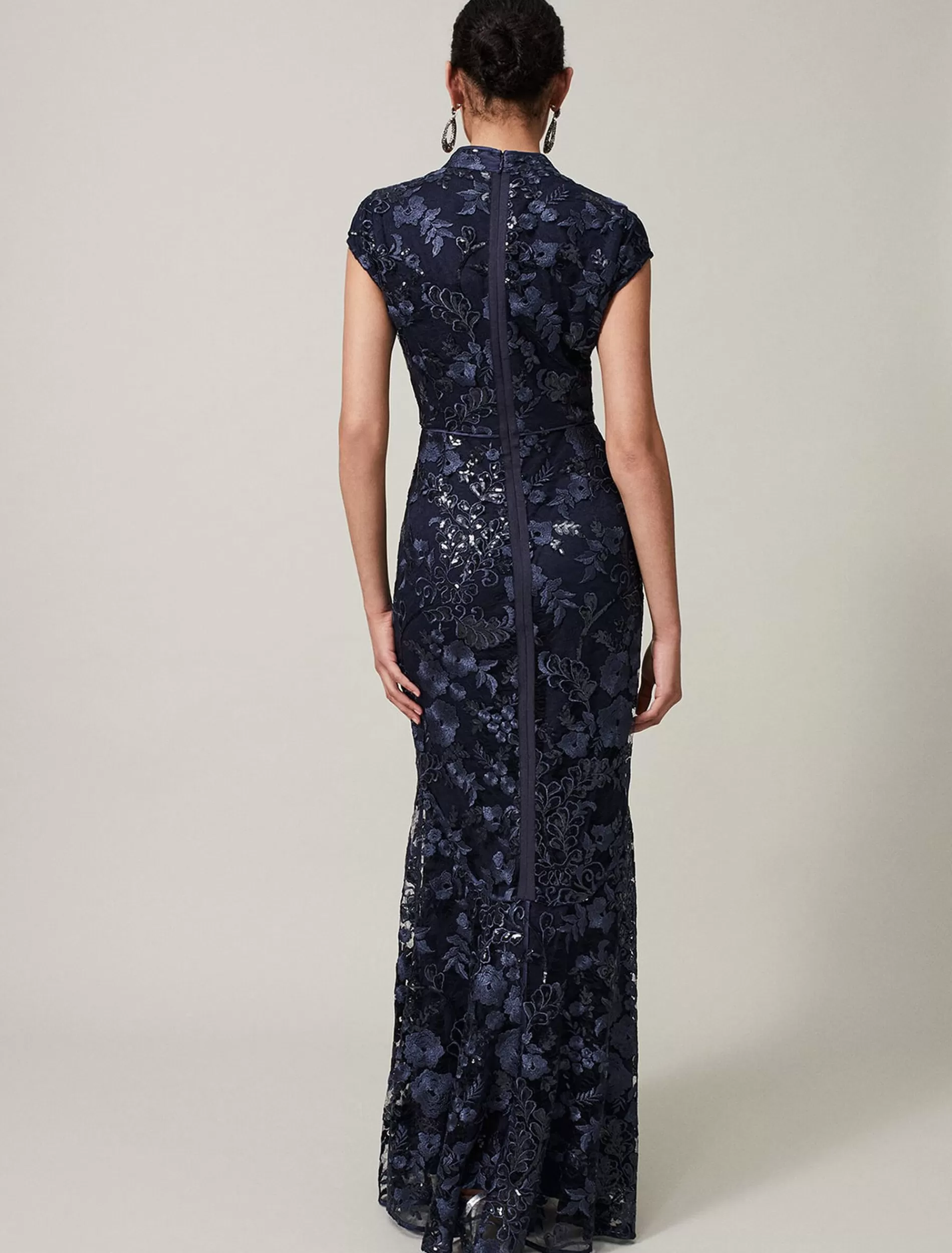 Phase Eight Sofia Embroidered Sequin Dress Black/Midnight Sale
