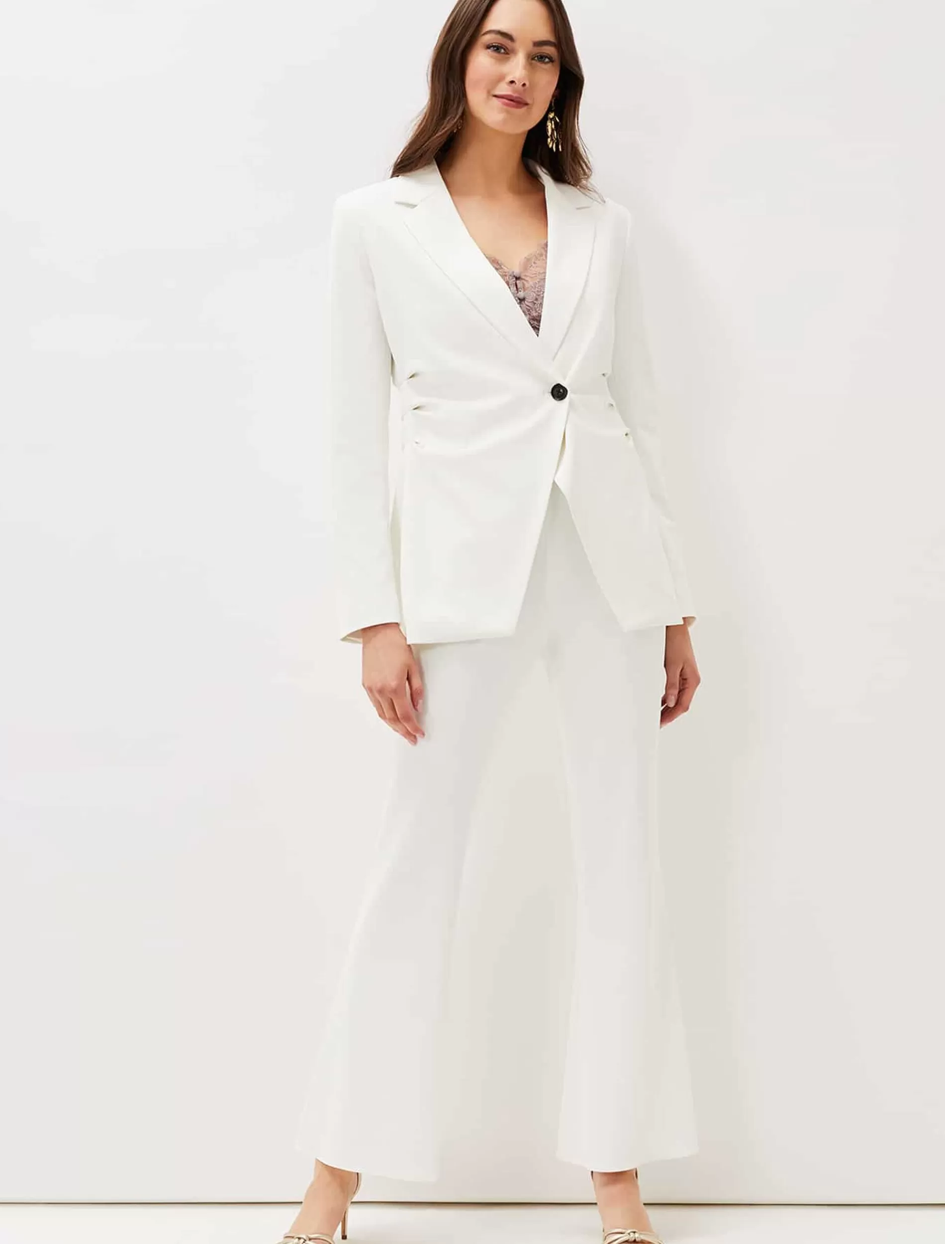 Phase Eight Solange Flared Suit Trousers Ivory Online