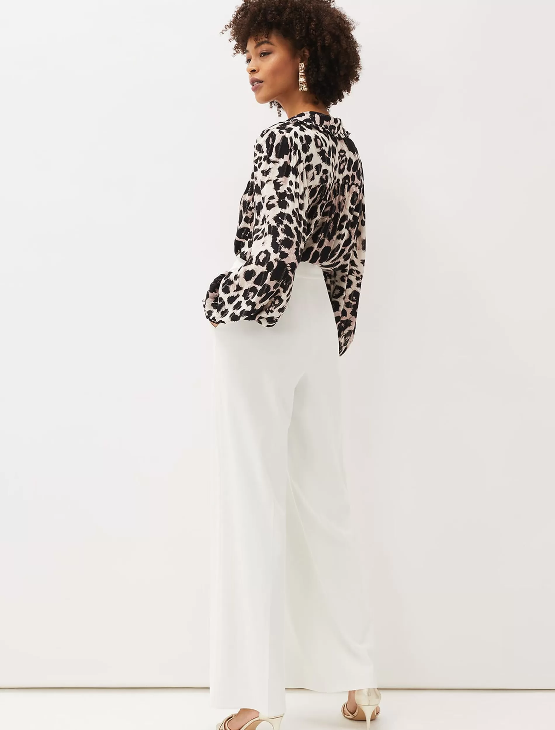 Phase Eight Solange Wide Leg Suit Trousers Ivory Clearance