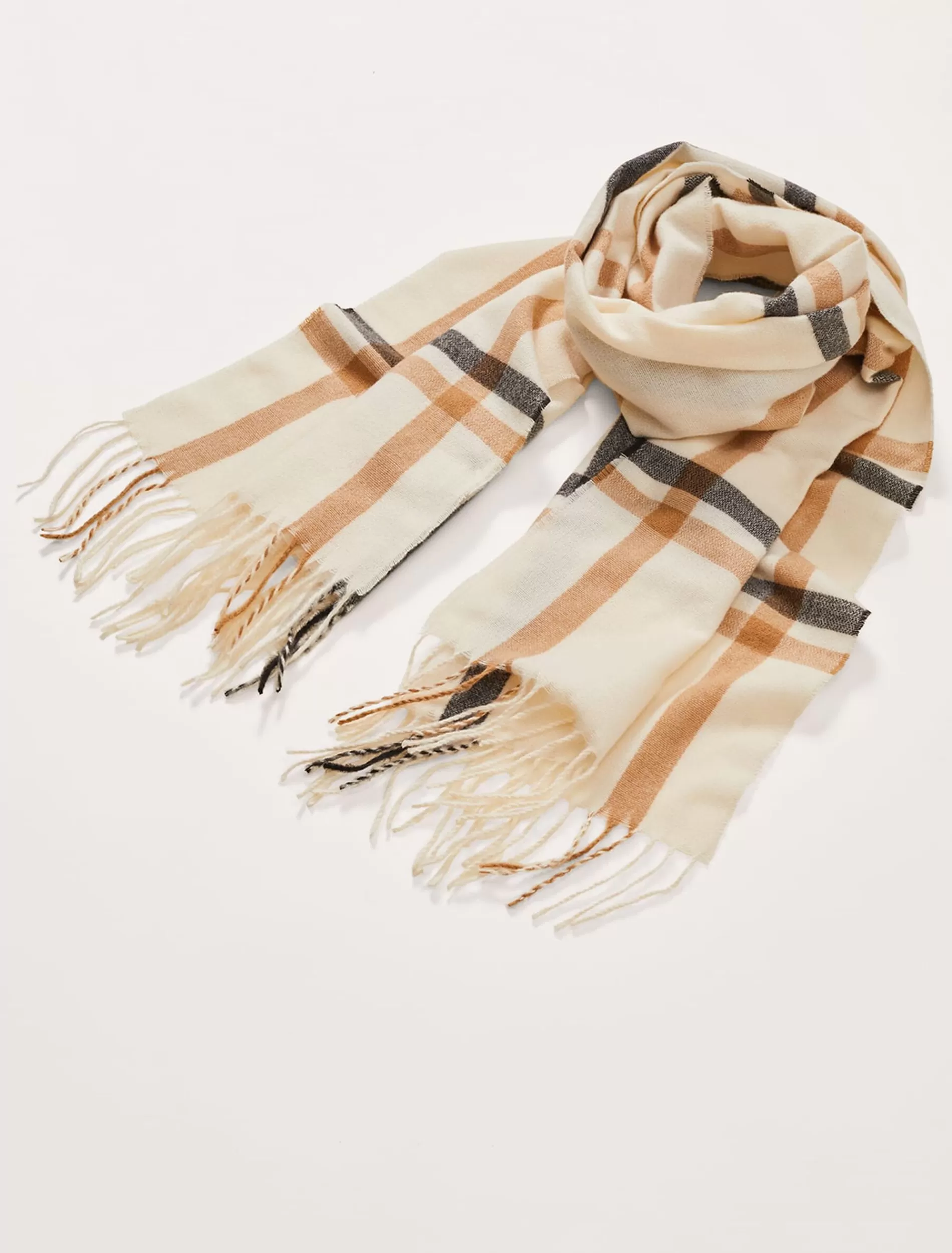 Phase Eight Sollie Check Scarf Winter White Cheap