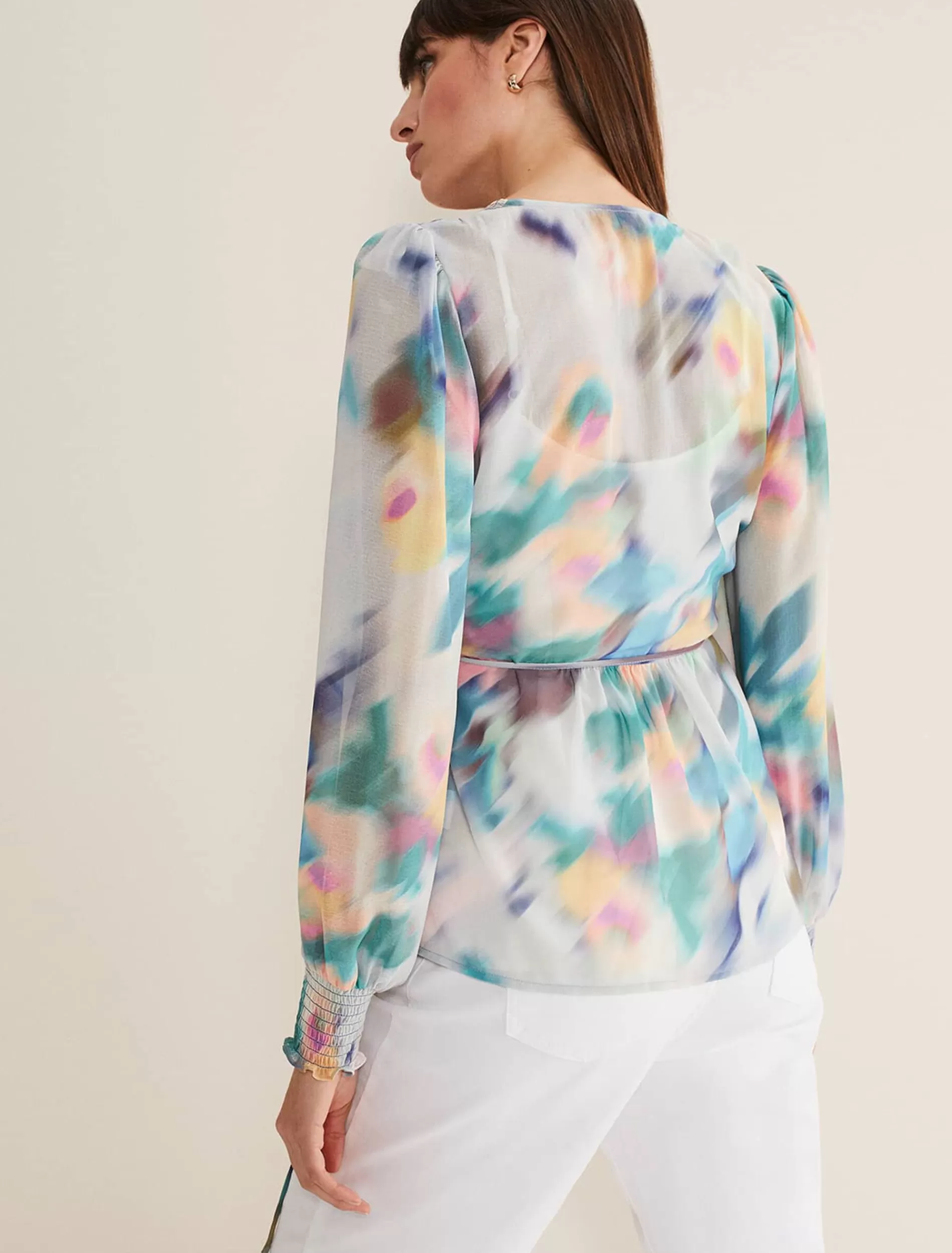 Phase Eight Sonya Printed Wrap Blouse Multi-Coloured Hot