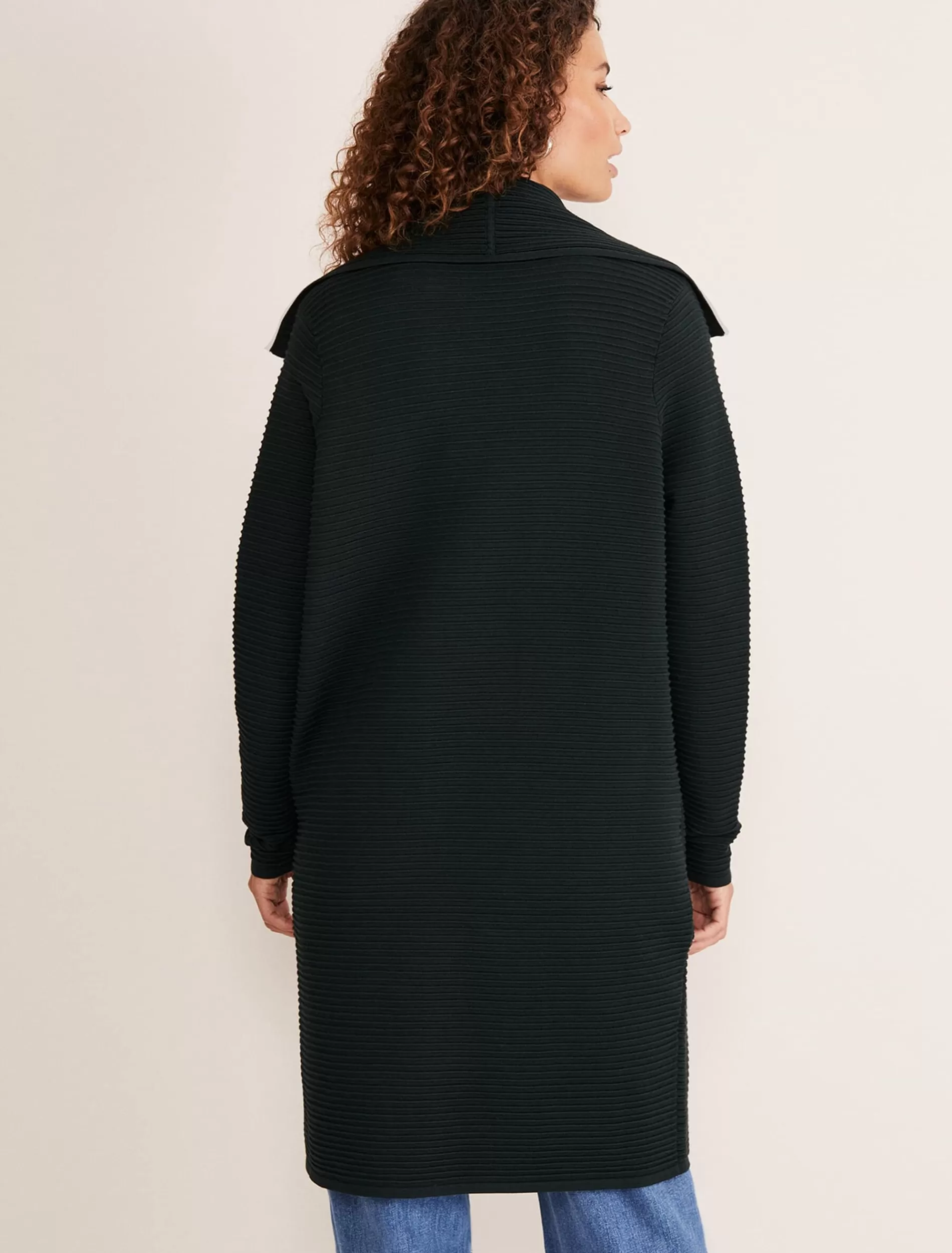 Phase Eight Sophia Ribbed Longline Coat Forest Green Cheap