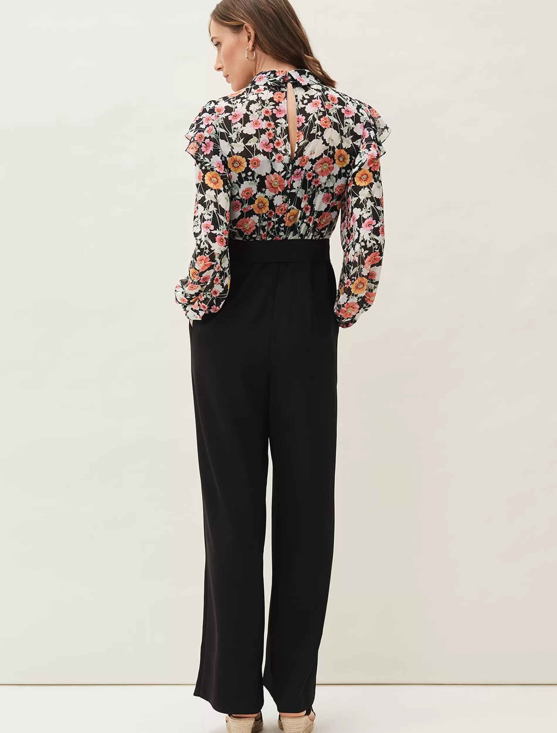 Phase Eight Sophie Floral Print Jumpsuit Black/Floral Discount