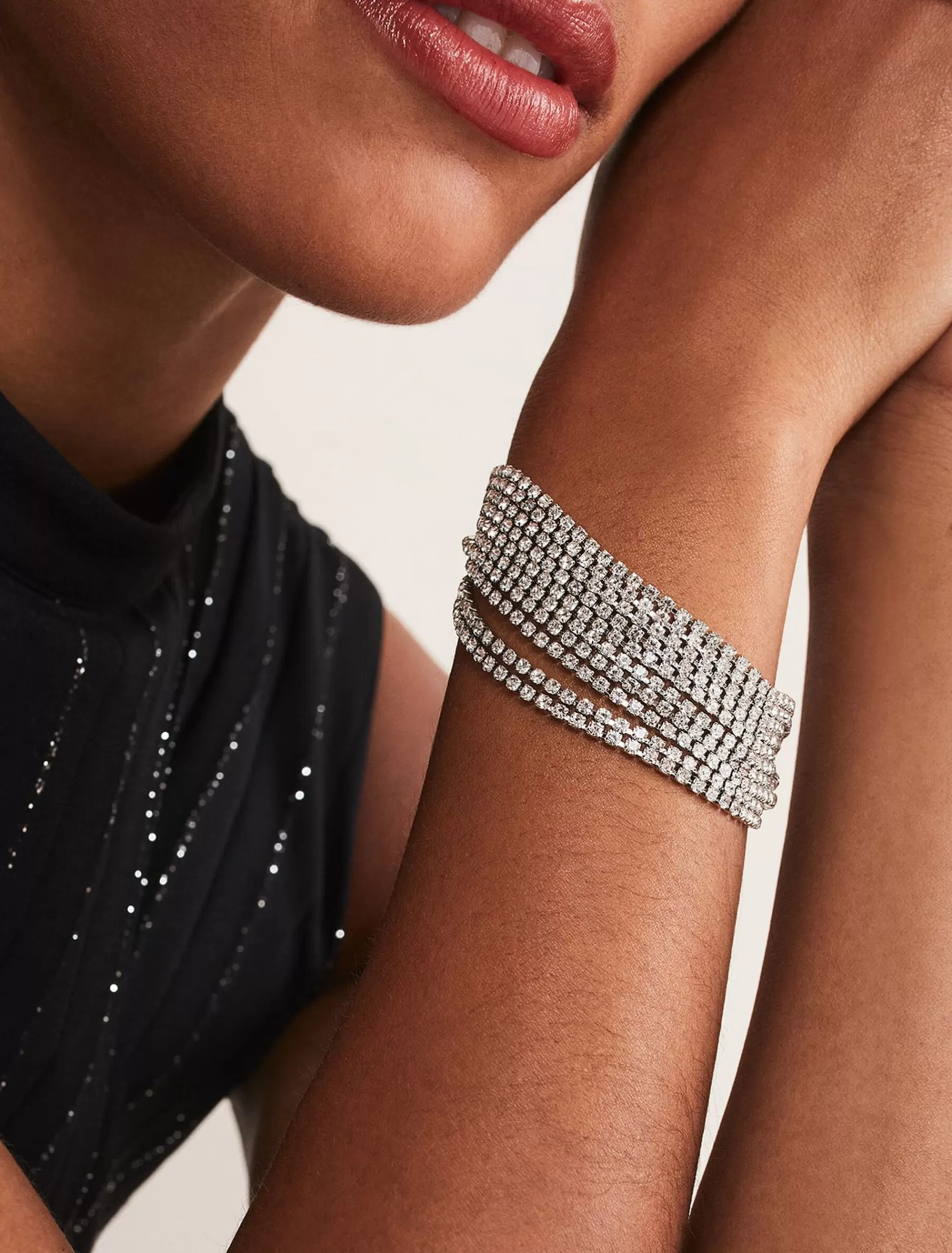 Phase Eight Sparkle Cuff Bracelet Silver Best