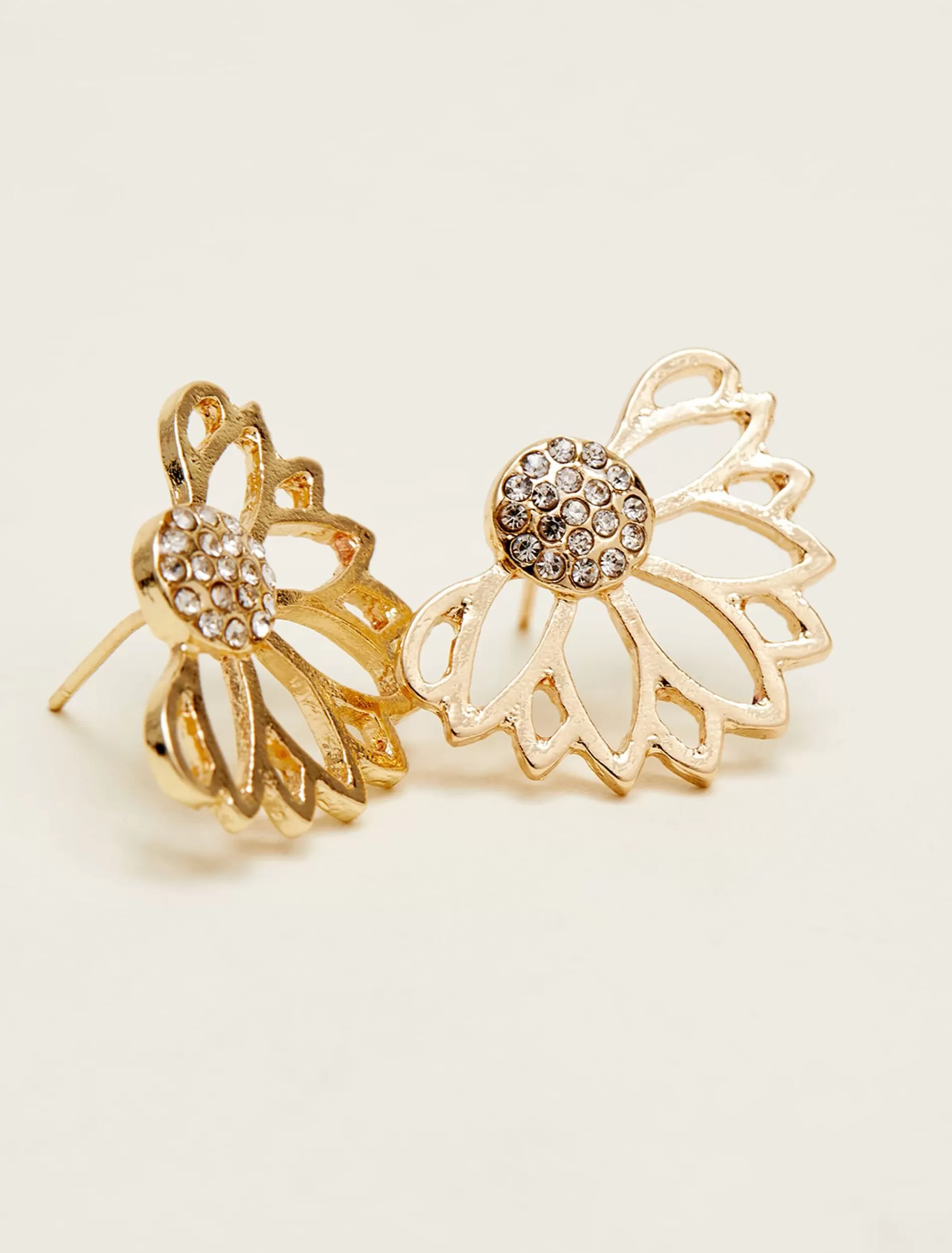Phase Eight Sparkle Fan Stud Earrings Gold Flash Sale