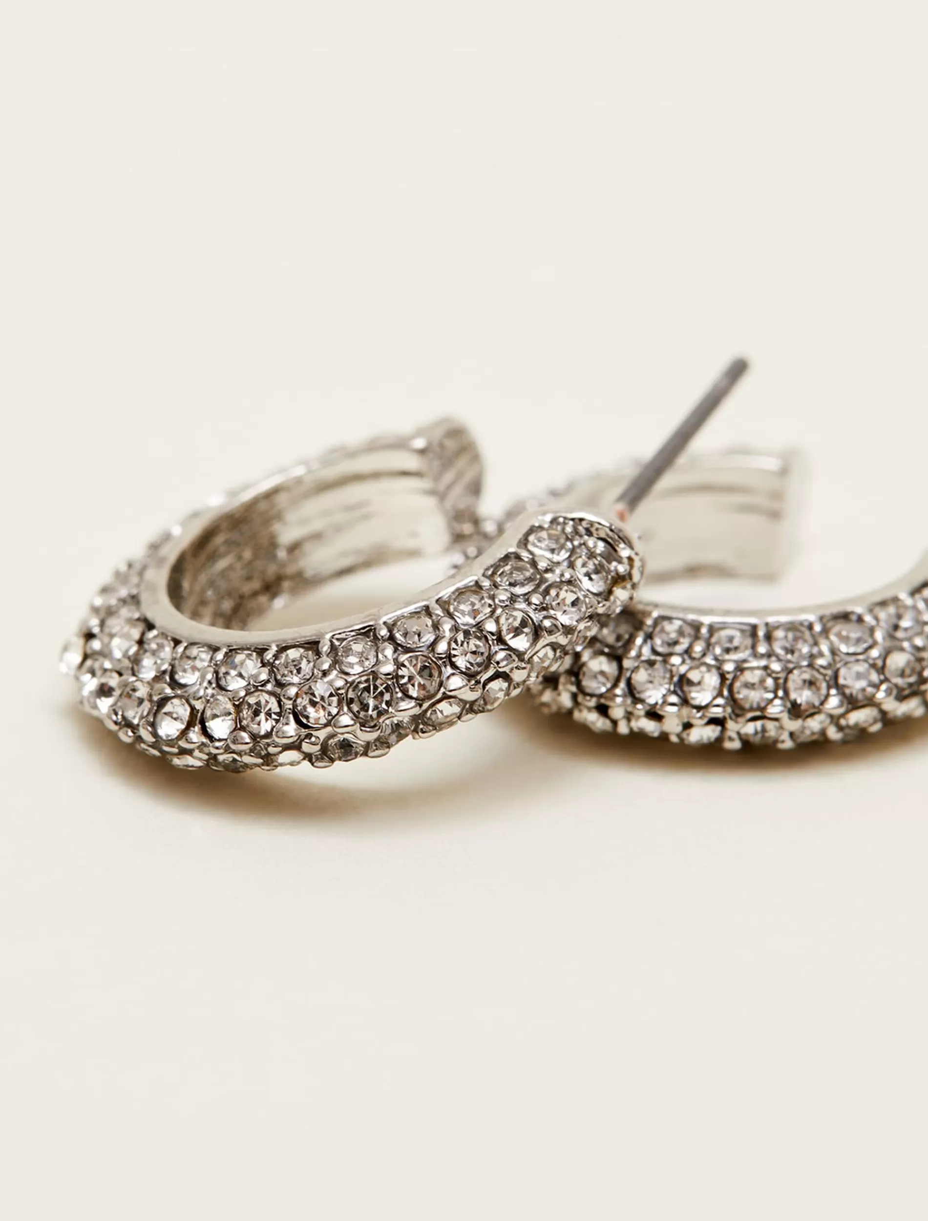 Phase Eight Sparkle Hoop Earrings Silver Outlet