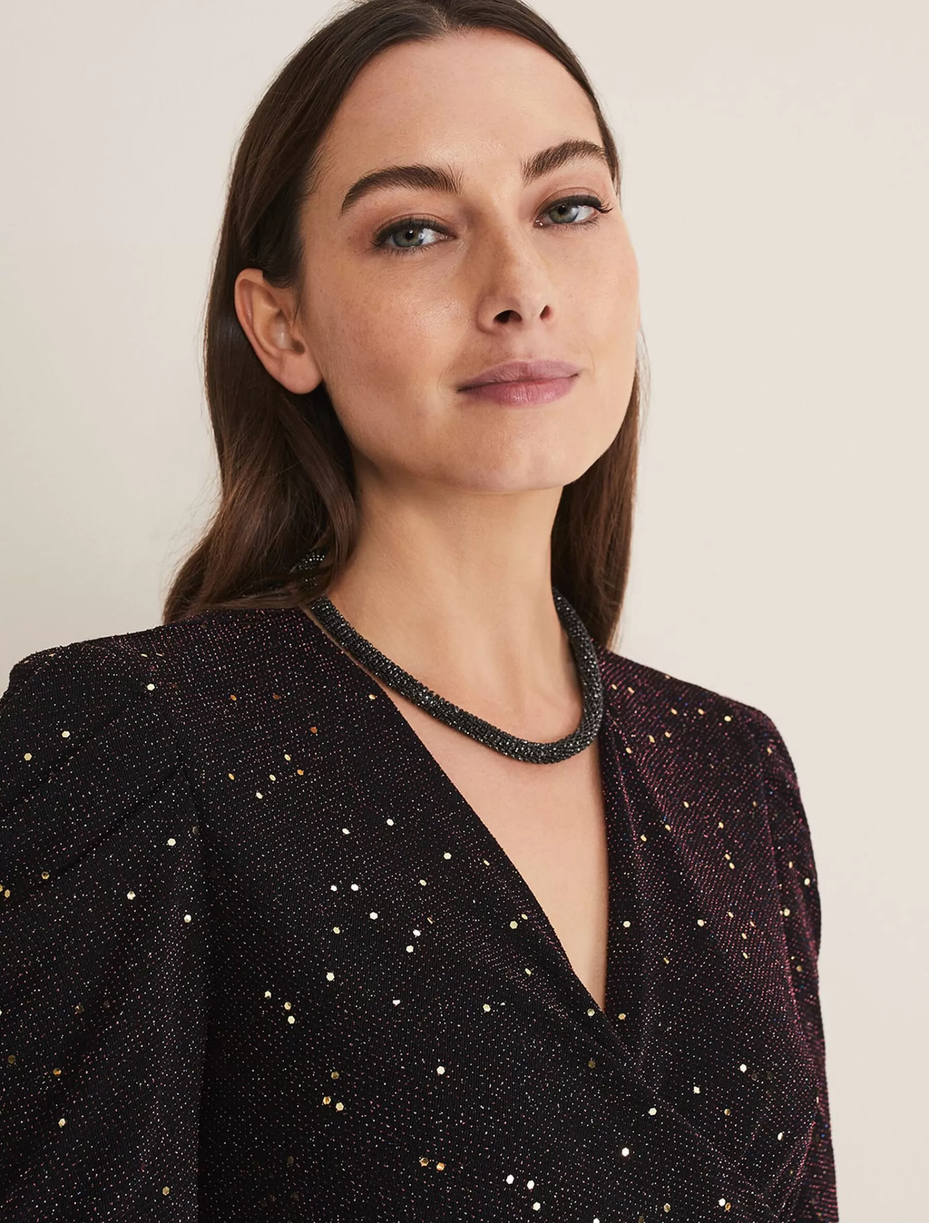 Phase Eight Sparkle Necklace Black Discount