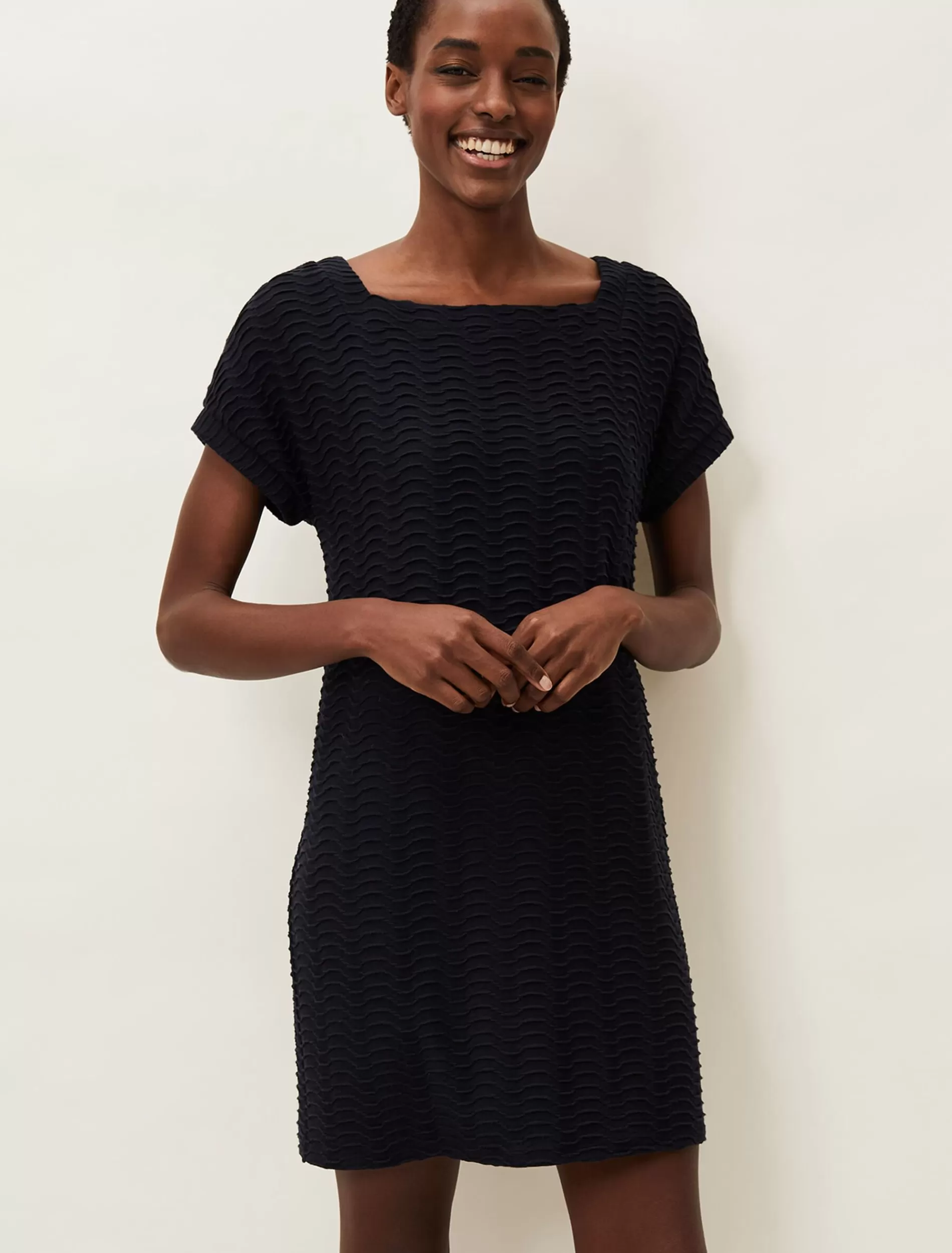 Phase Eight Starla Textured Tunic Dress Navy Discount