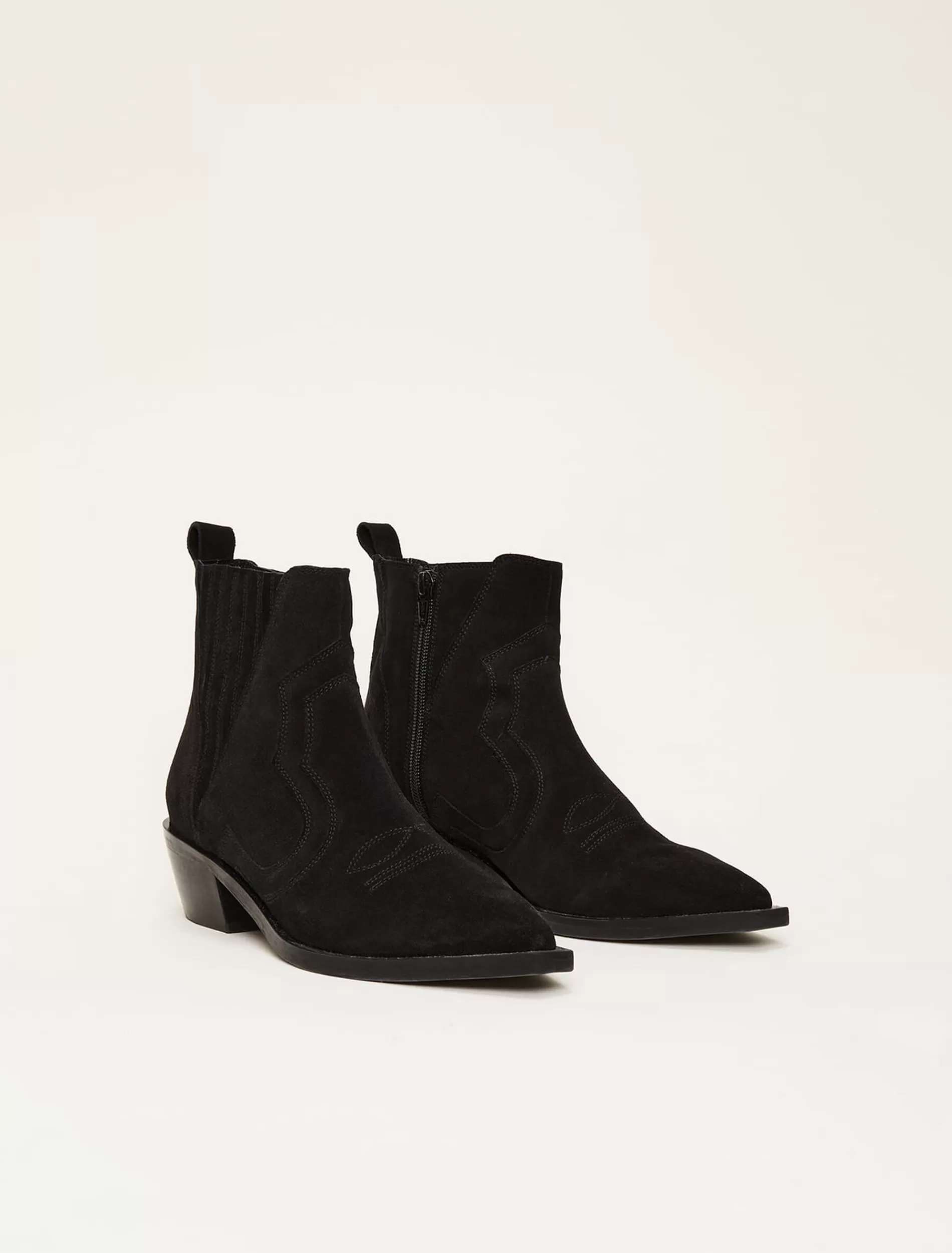 Phase Eight Stitch Detail Suede Ankle Boot Black Best Sale