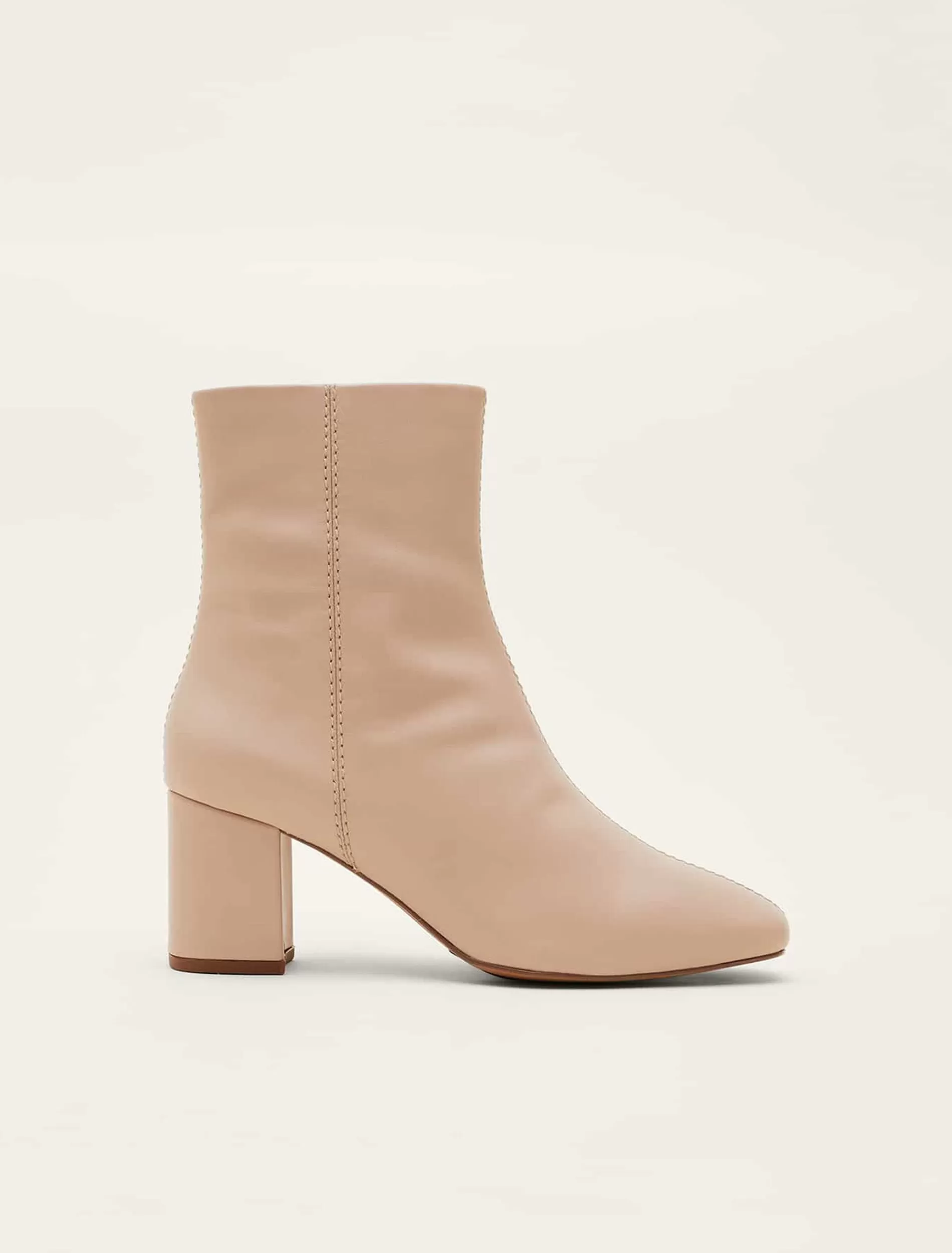 Phase Eight Stitched Leather Ankle Boot Winter White Best