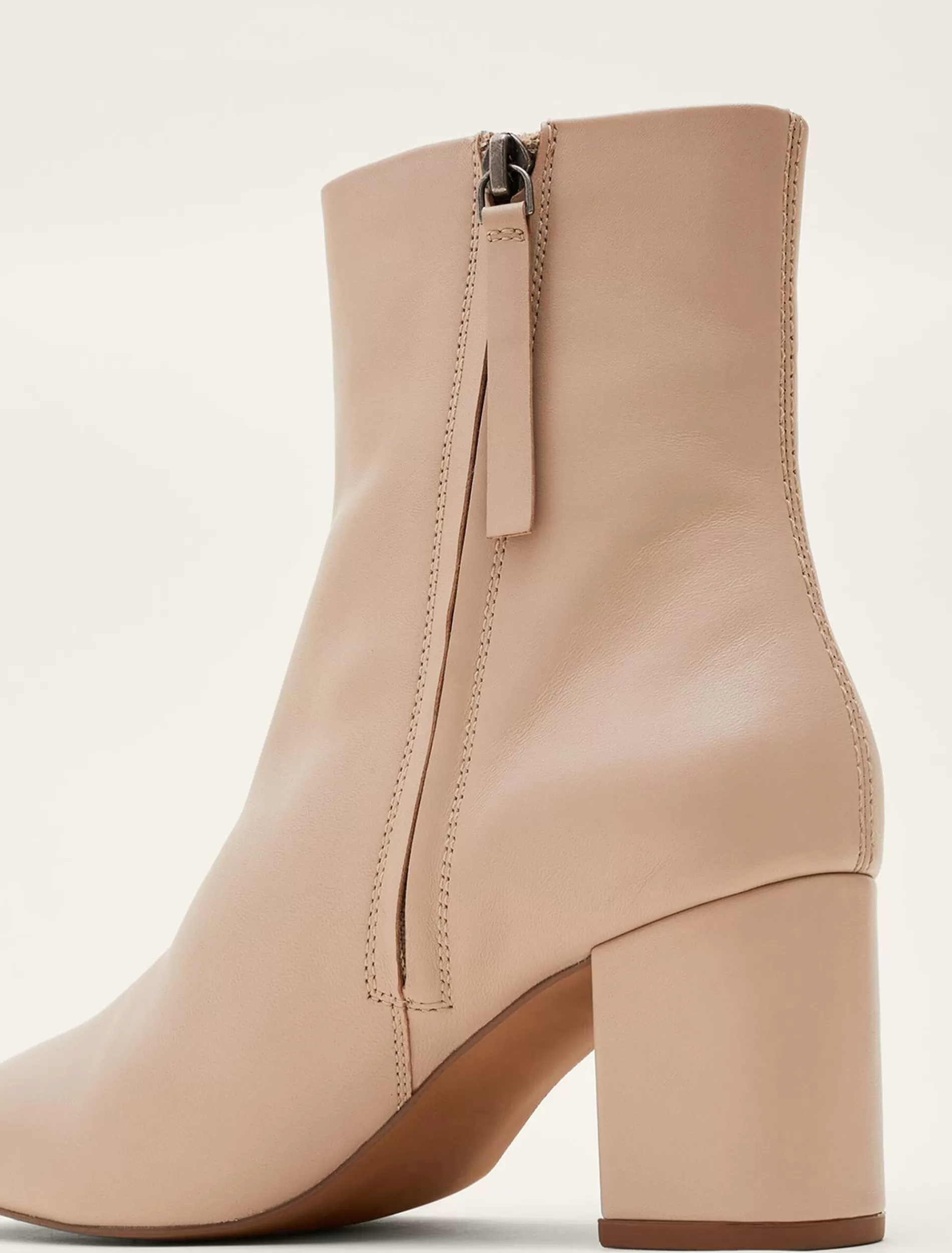 Phase Eight Stitched Leather Ankle Boot Winter White Best
