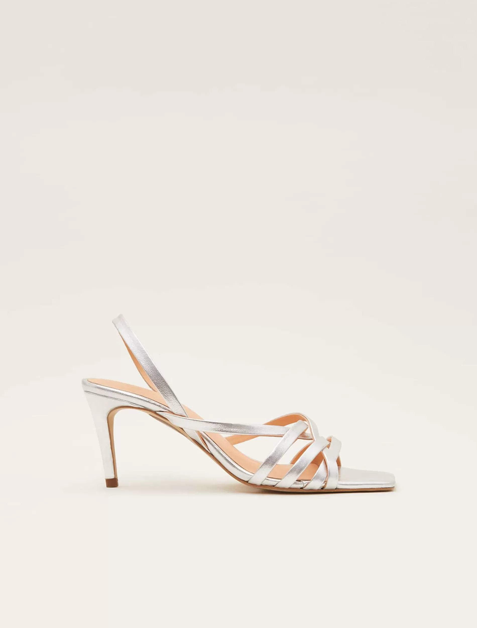 Phase Eight Strappy Sling Back Sandals Silver Sale