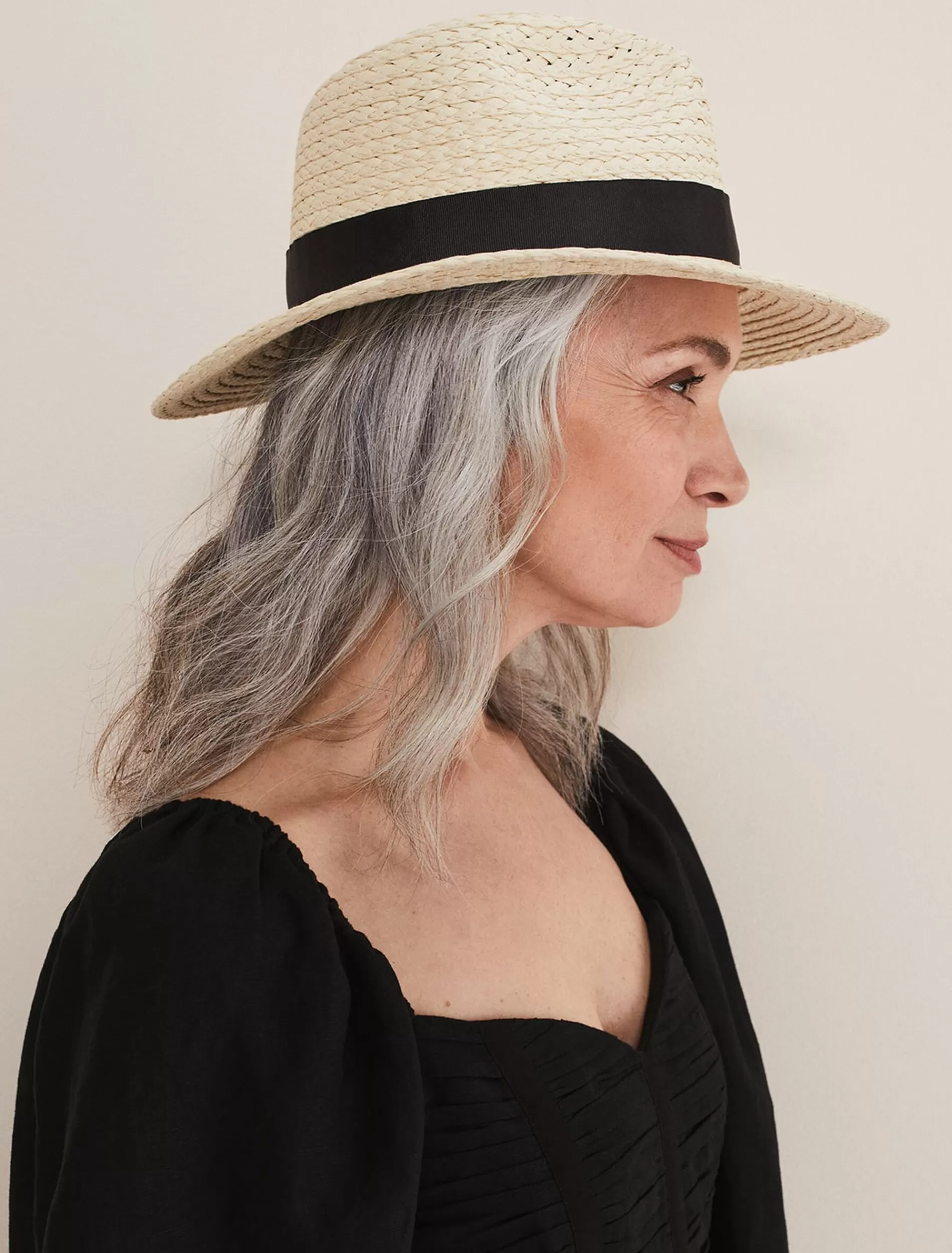 Phase Eight Straw Fedora Hat Blonde Hot
