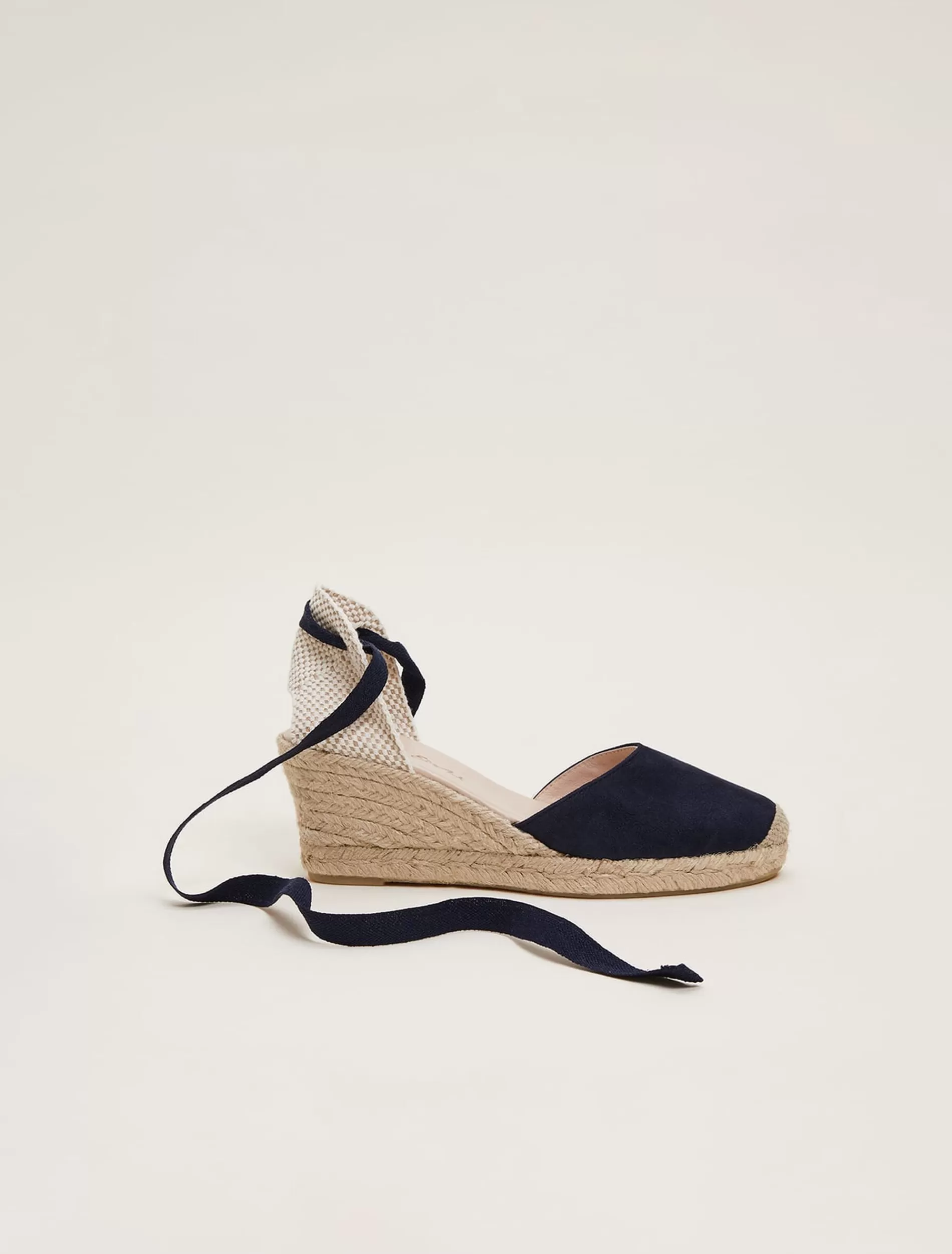 Phase Eight Suede Ankle Tie Espadrille Shoe Navy Online