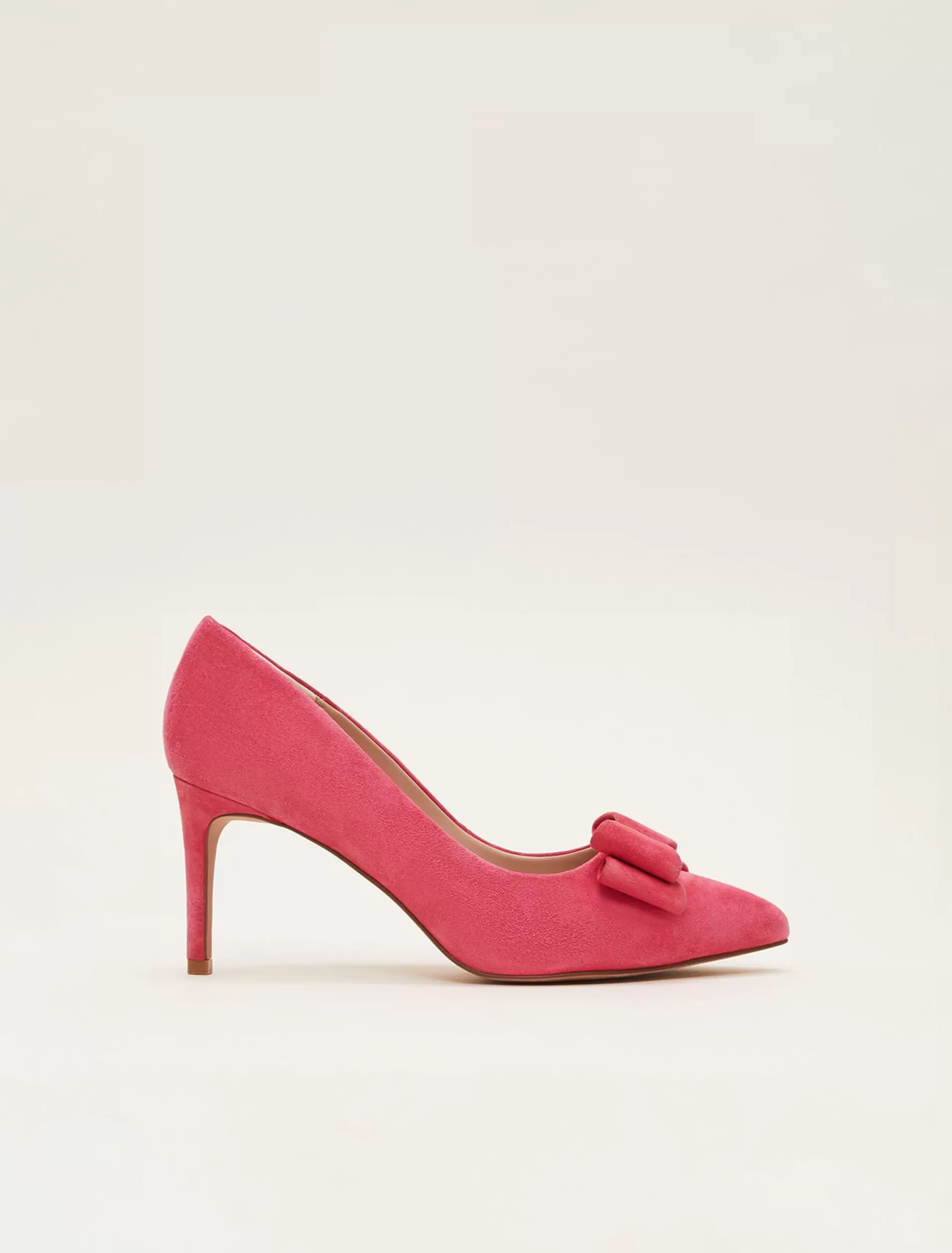 Phase Eight Suede Bow Front Court Shoes Raspberry Hot