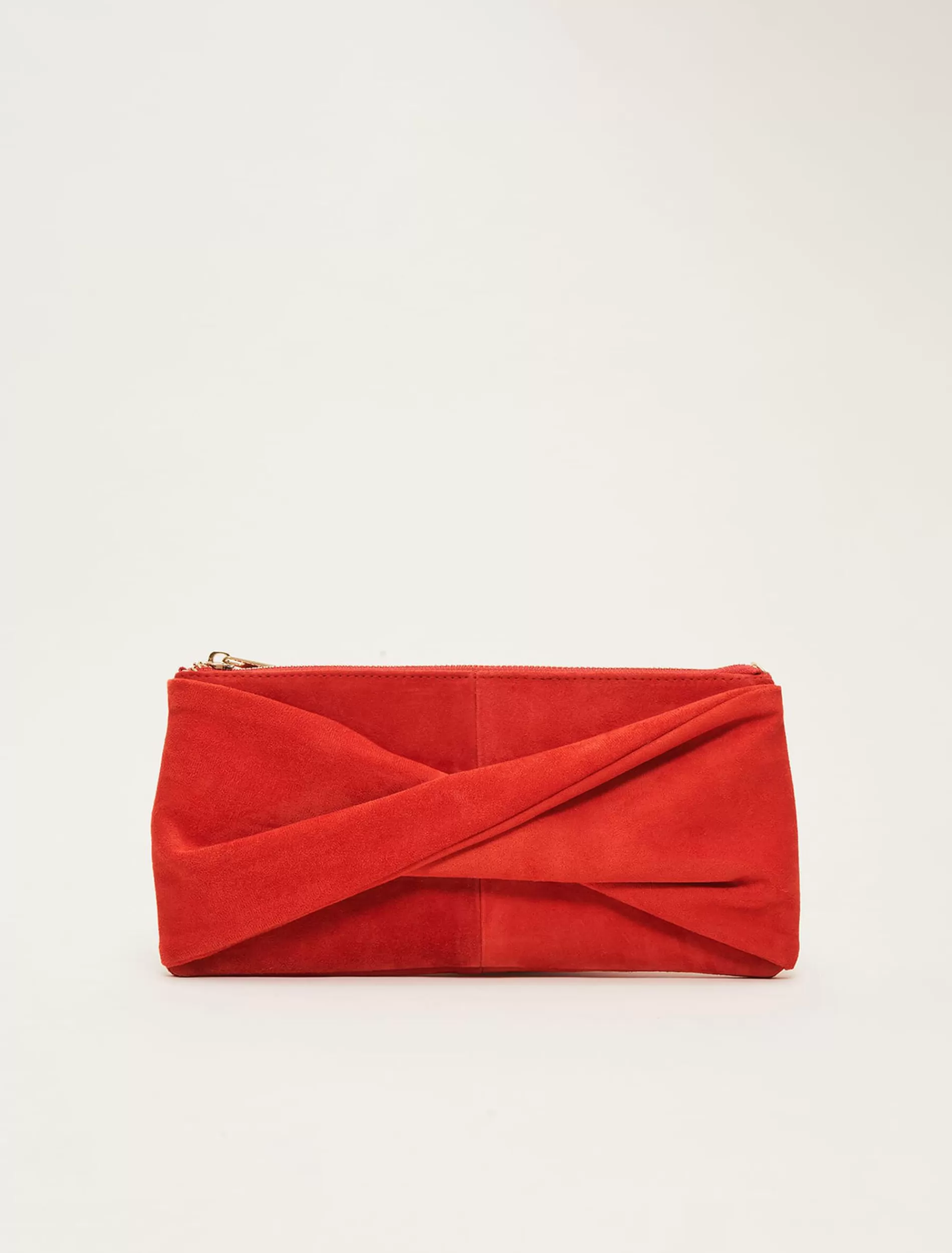 Phase Eight Suede Clutch Bag Red Outlet