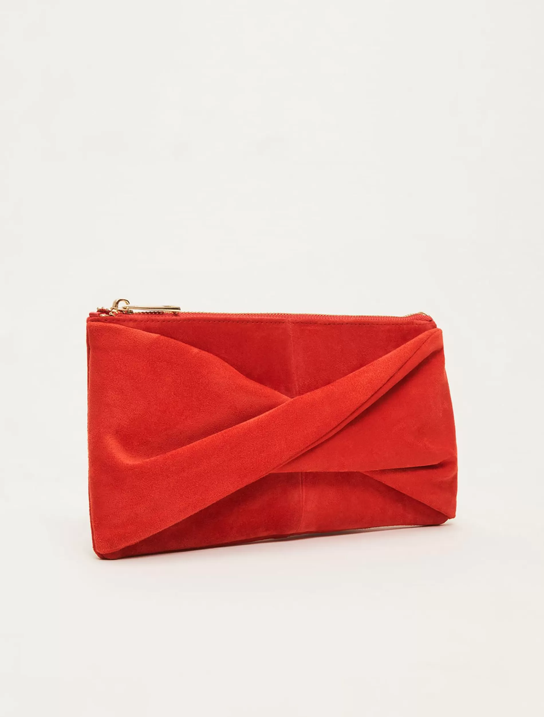 Phase Eight Suede Clutch Bag Red Outlet