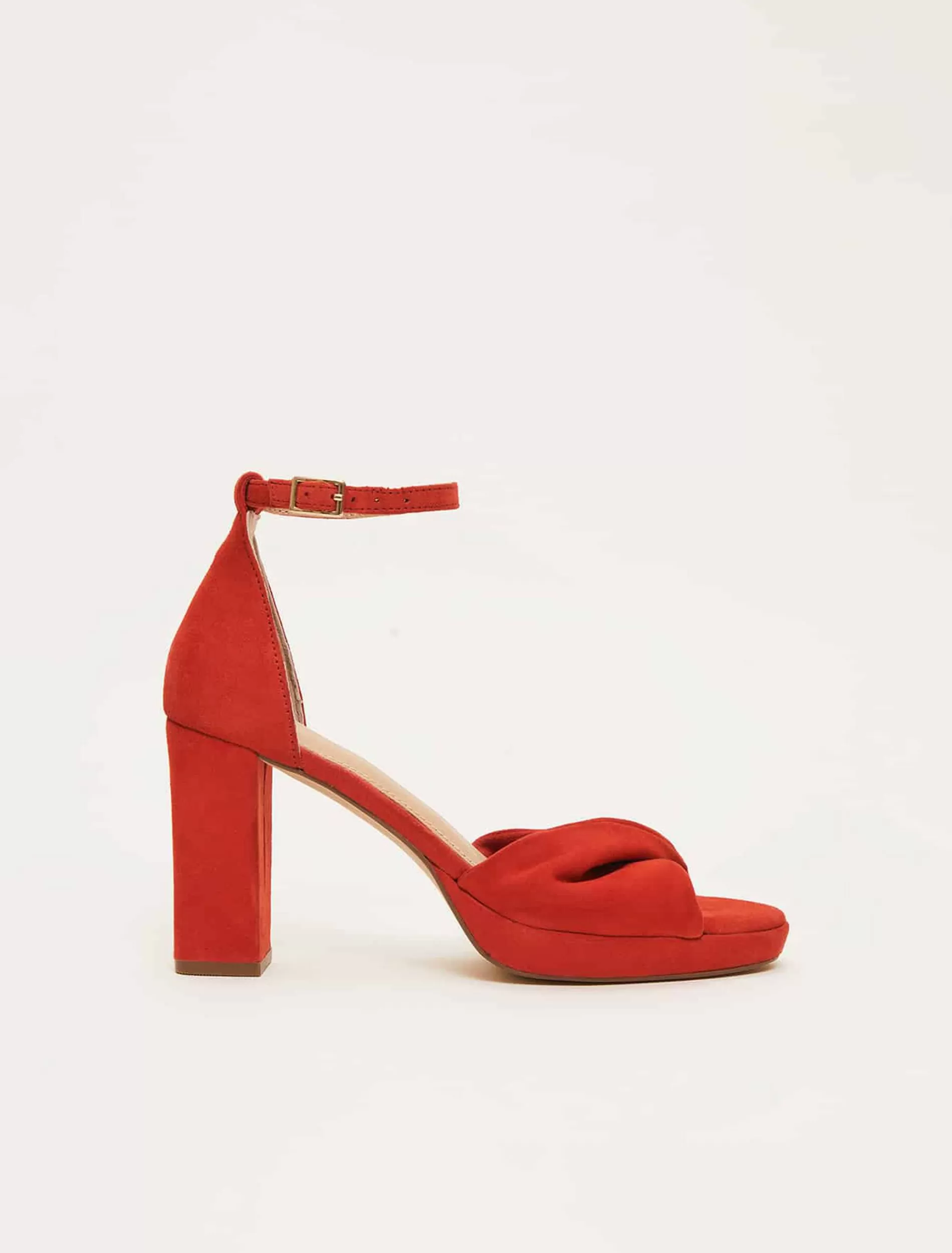 Phase Eight Suede Open Toe Heels Red Cheap