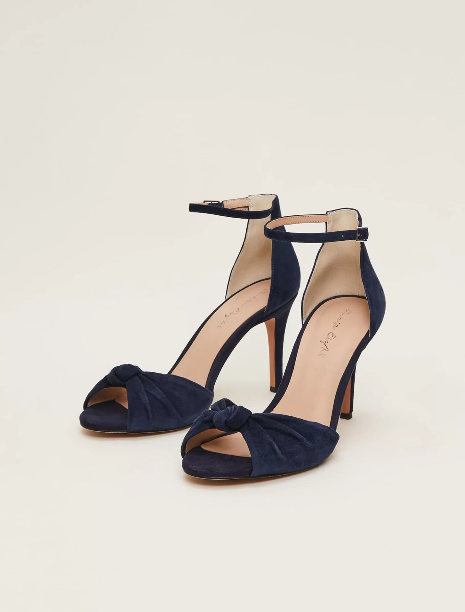 Phase Eight Suede Open Toe Heels Navy Store