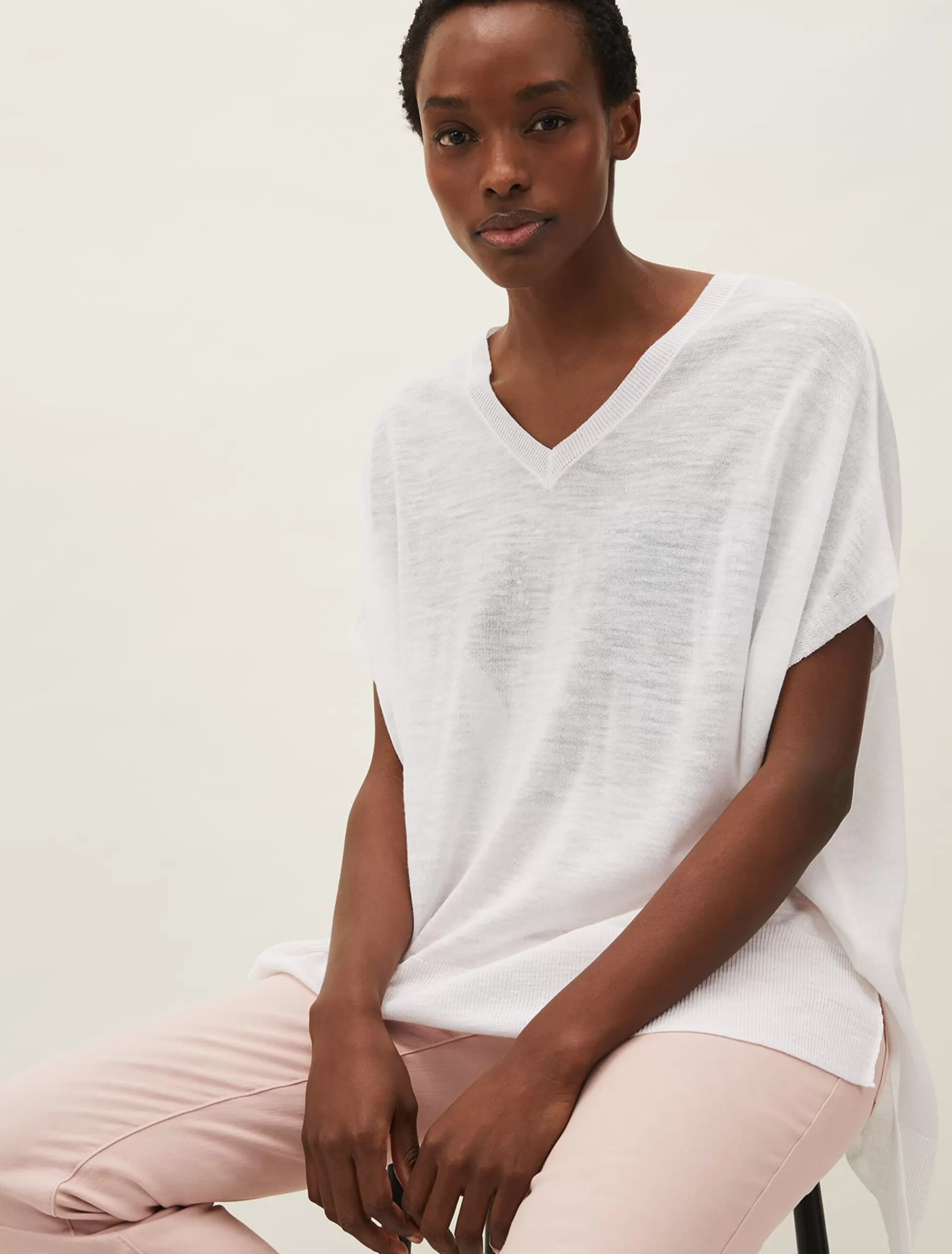 Phase Eight Sukie V-Neck Knit Jumper Ivory Sale